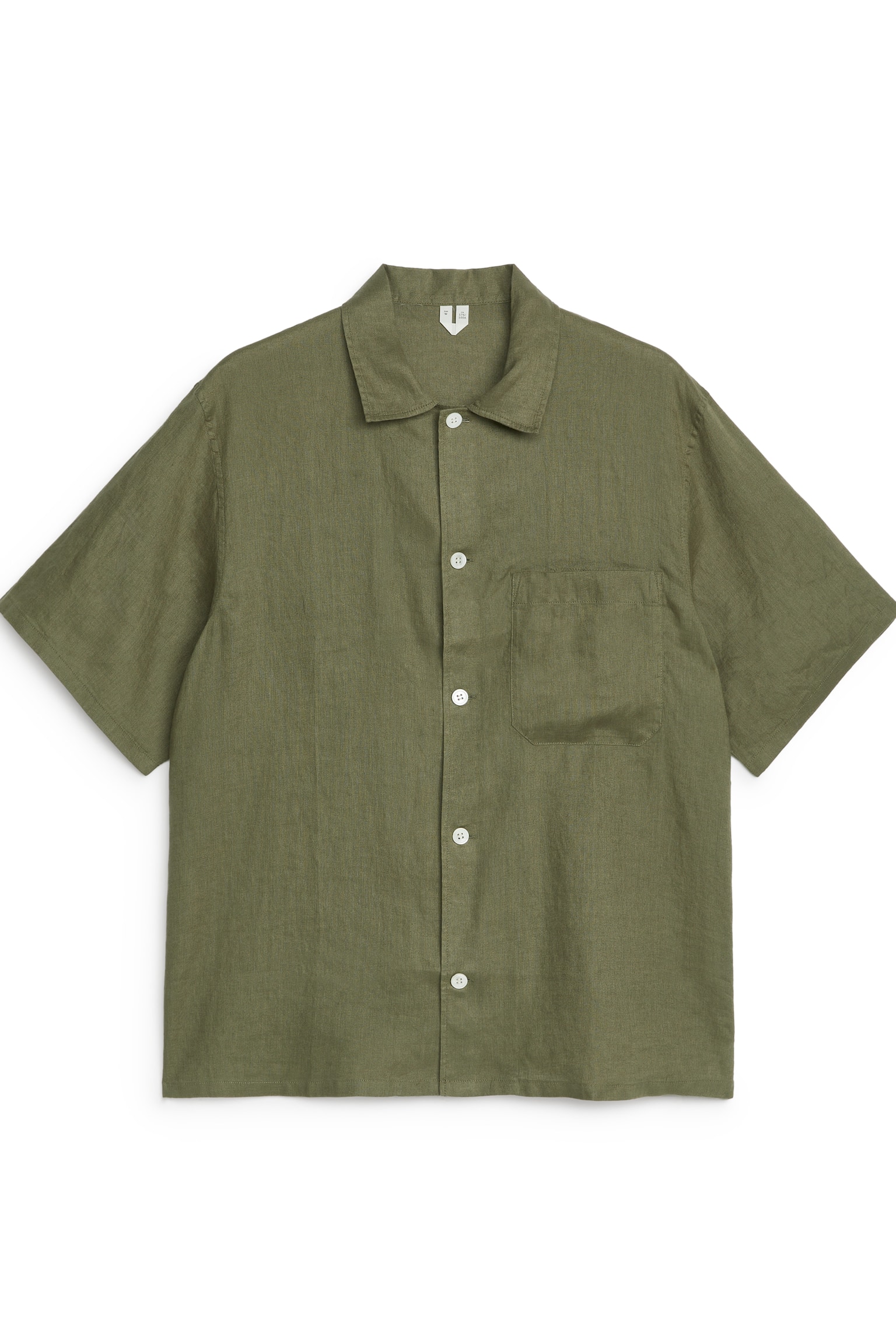 Linen Resort Shirt - Dark Khaki Green/Black/Beige - 2