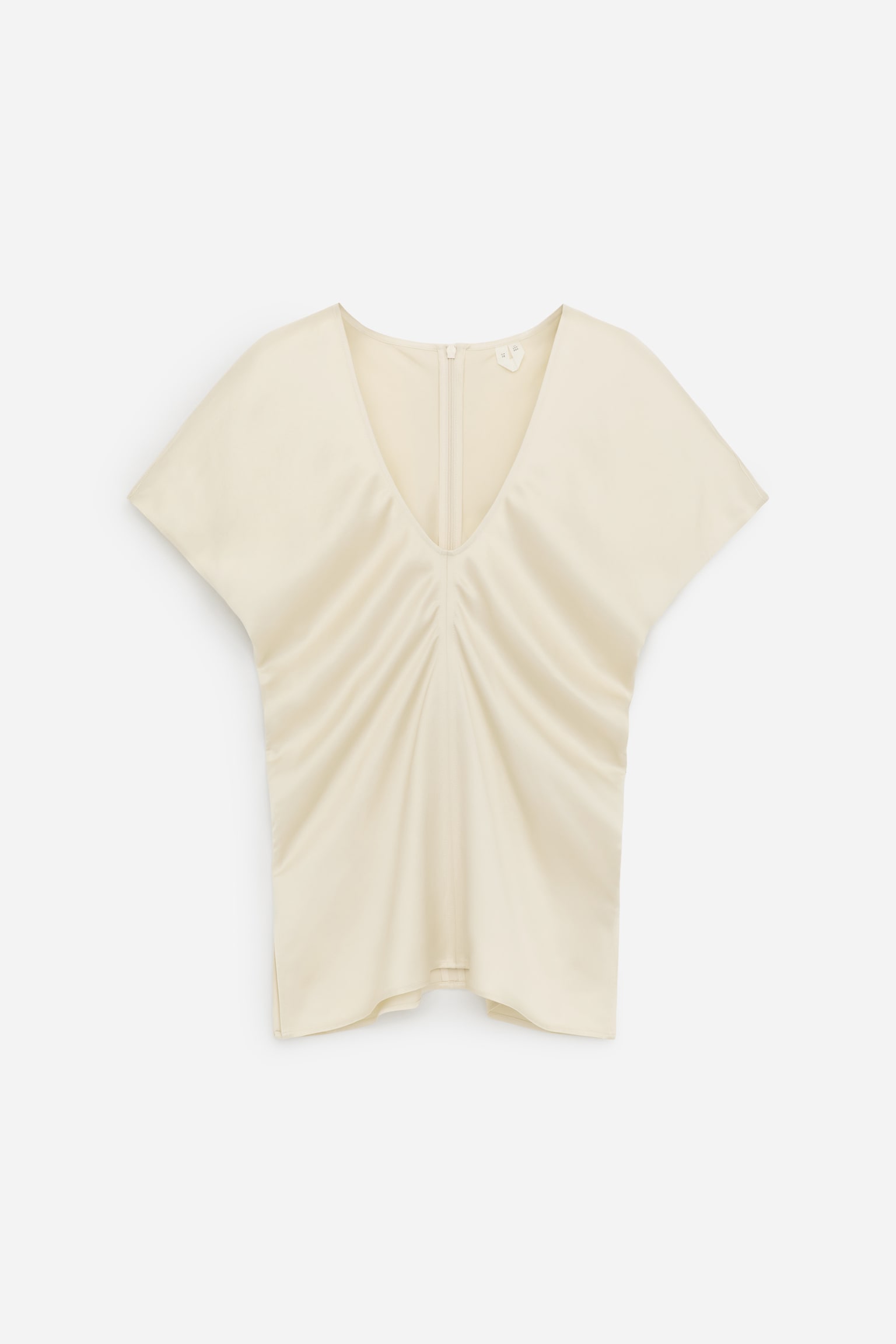 Drapiertes Satinoberteil - Hellbeige - 2