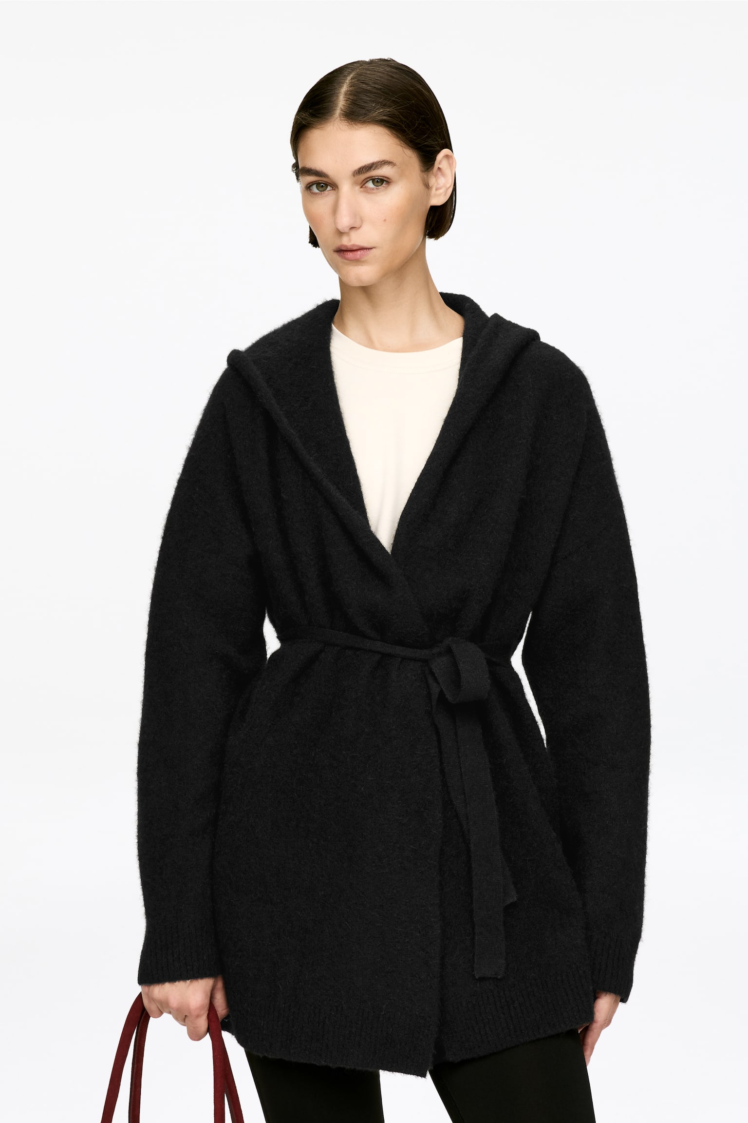 Strickjacke aus einer Alpaka-Wollmischung - Schwarz - 1