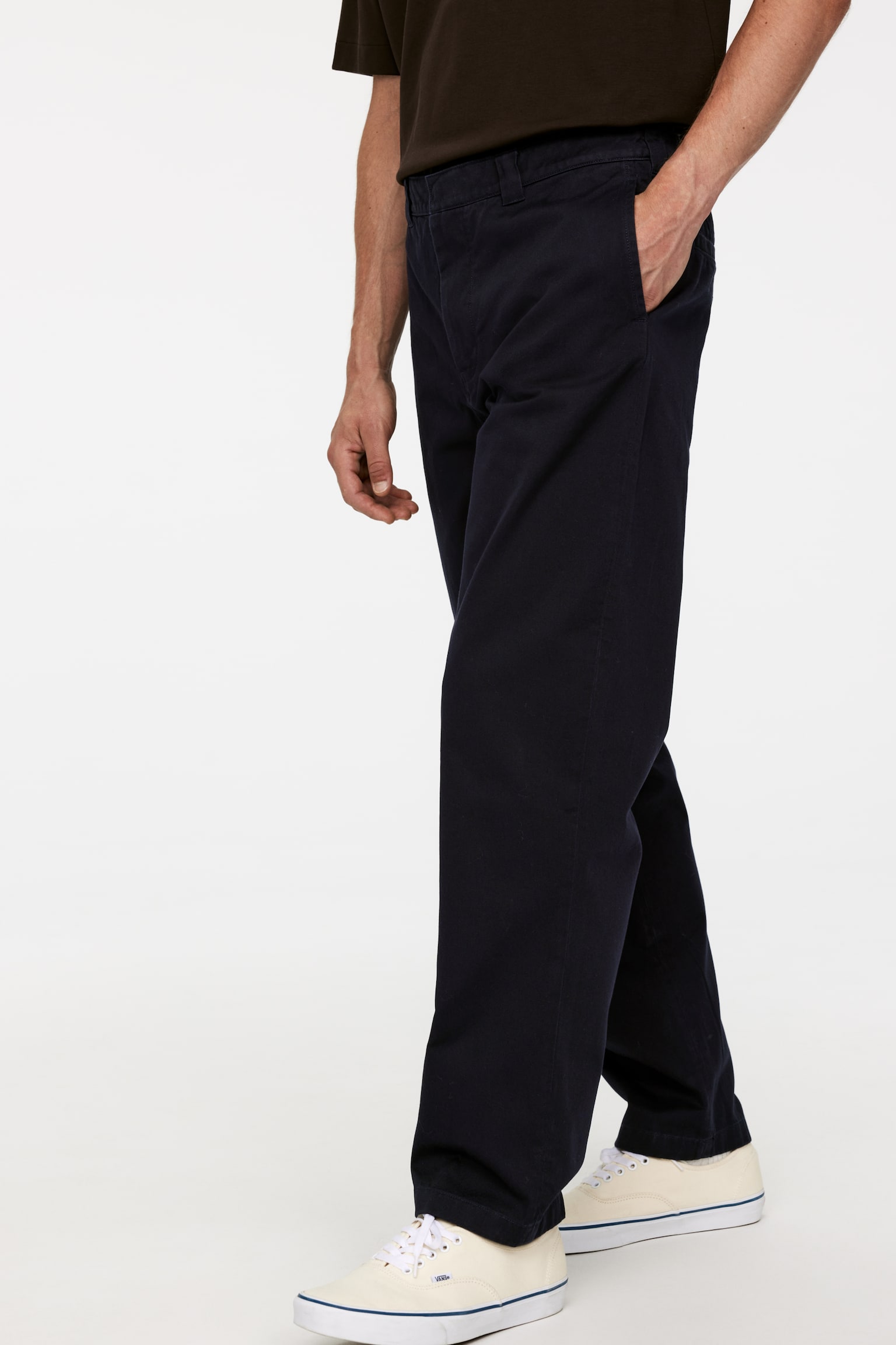 Cotton Twill Trousers - Dark Blue/Black - 3