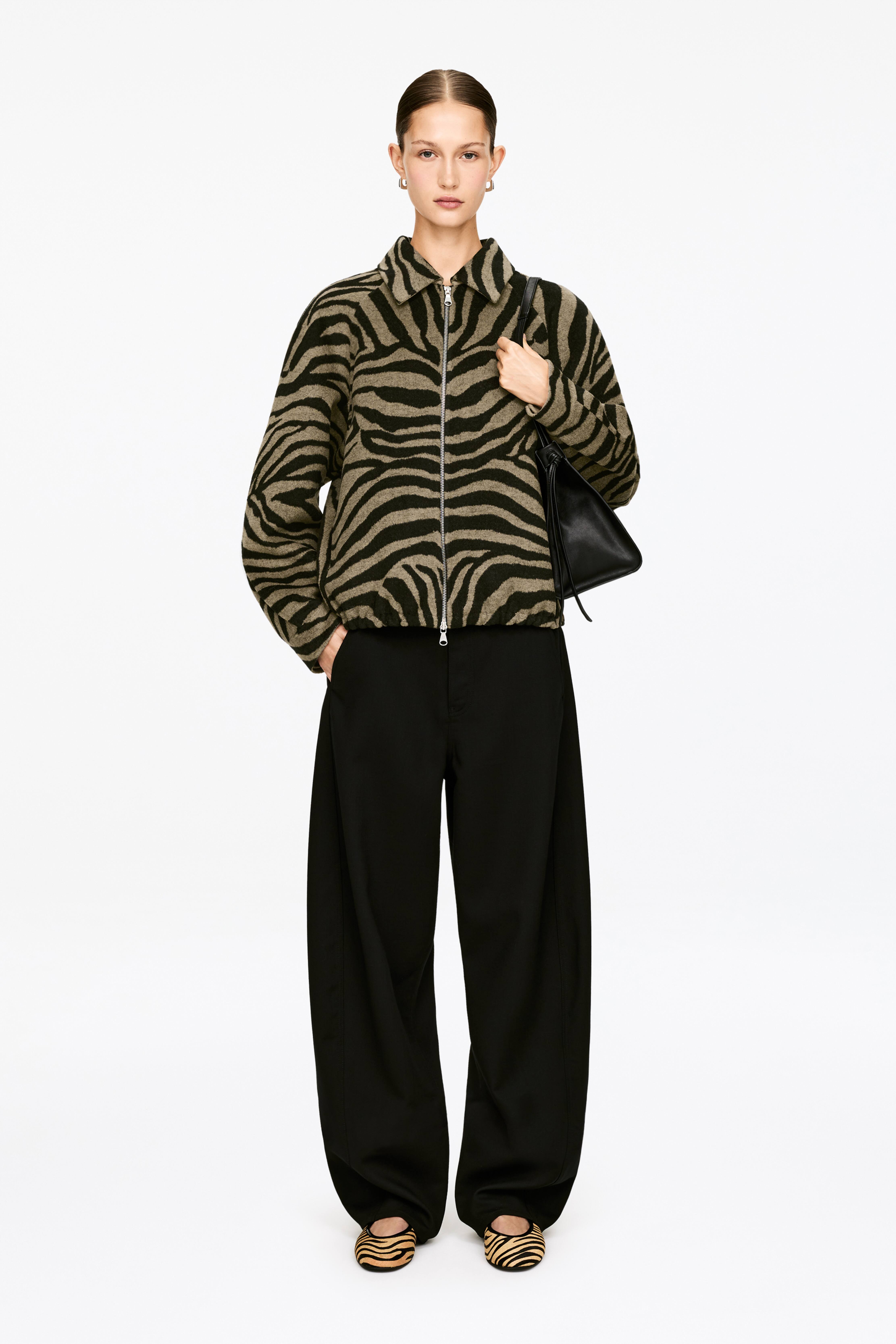 Giacca con lavorazione jacquard - Beige/Nero