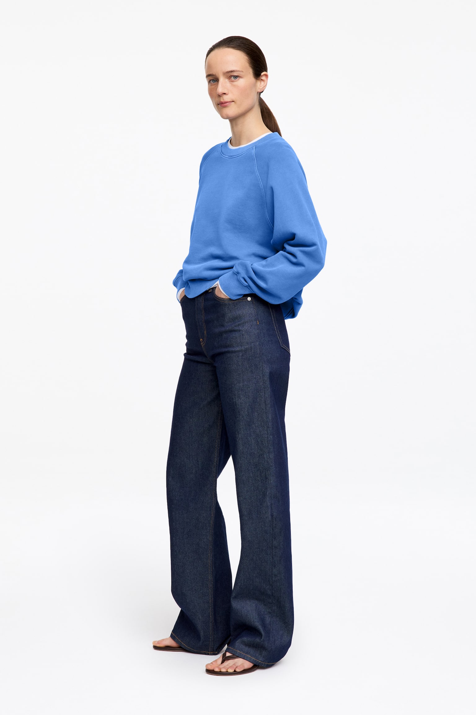 Terry Sweatshirt - Blue/Dark Brown/Pink/Brown/Dusty Beige/Grey Melange/Light Turquoise - 3
