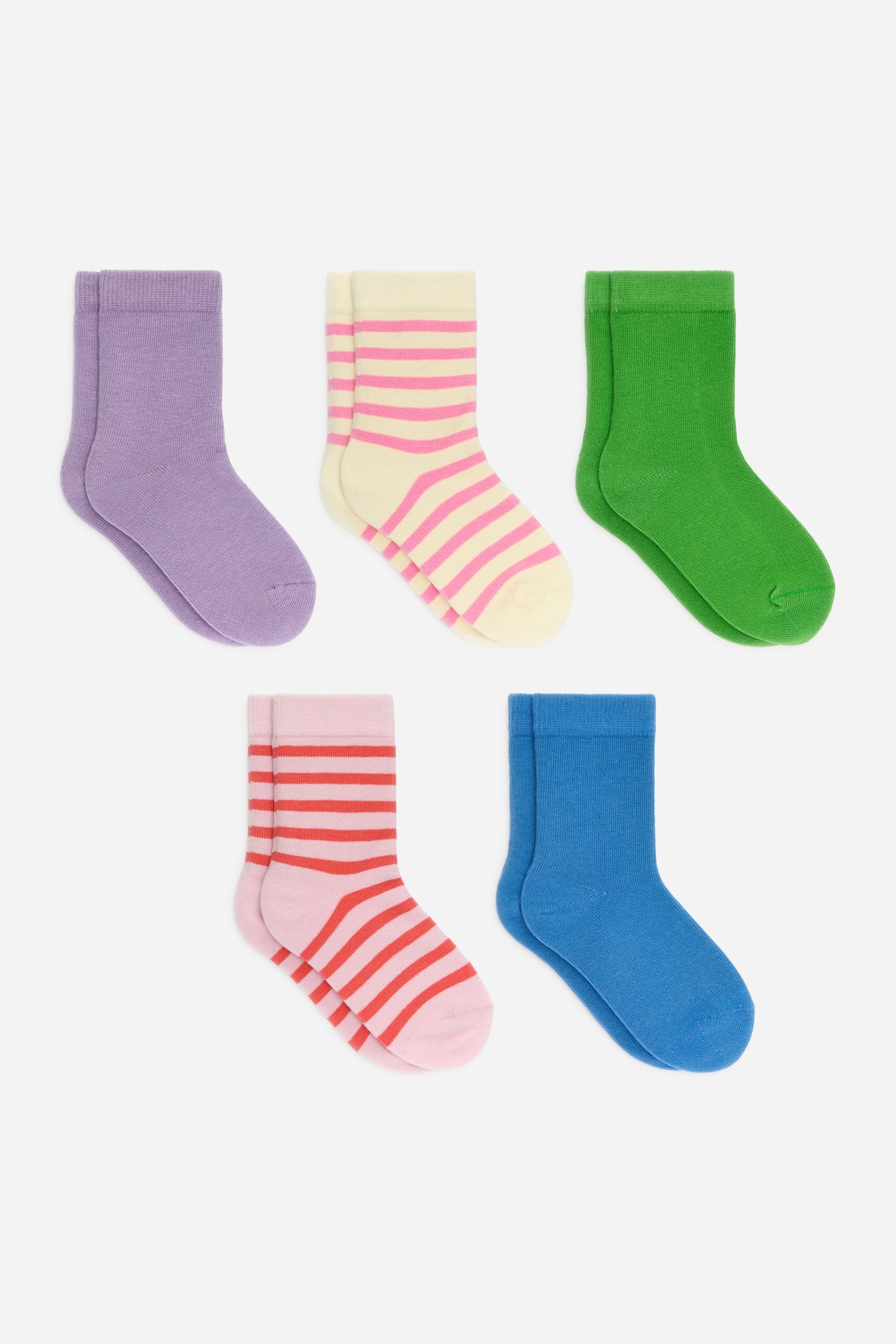 Baumwollsocken, 5er-Pack - Flieder/Mehrfarbig/Mehrfarbig/Rosa/Rot/Flieder/taupe/cremeweiß/Dunkelblau/Beige/Blau/Grün/Mehrfarbig/Herzen/Blau/Grün/Cremeweiß