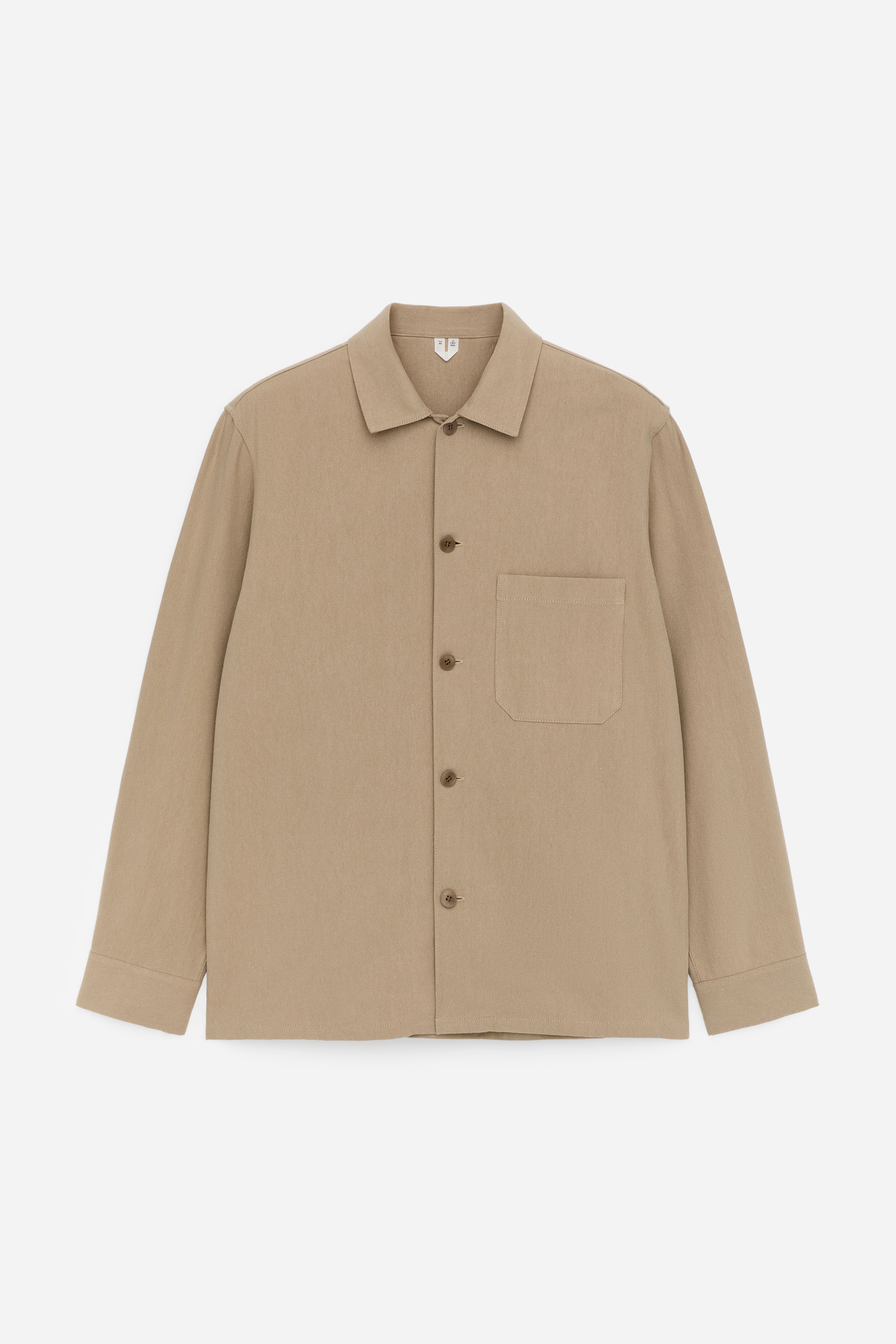 Overshirt in tela di misto Tencel - Beige