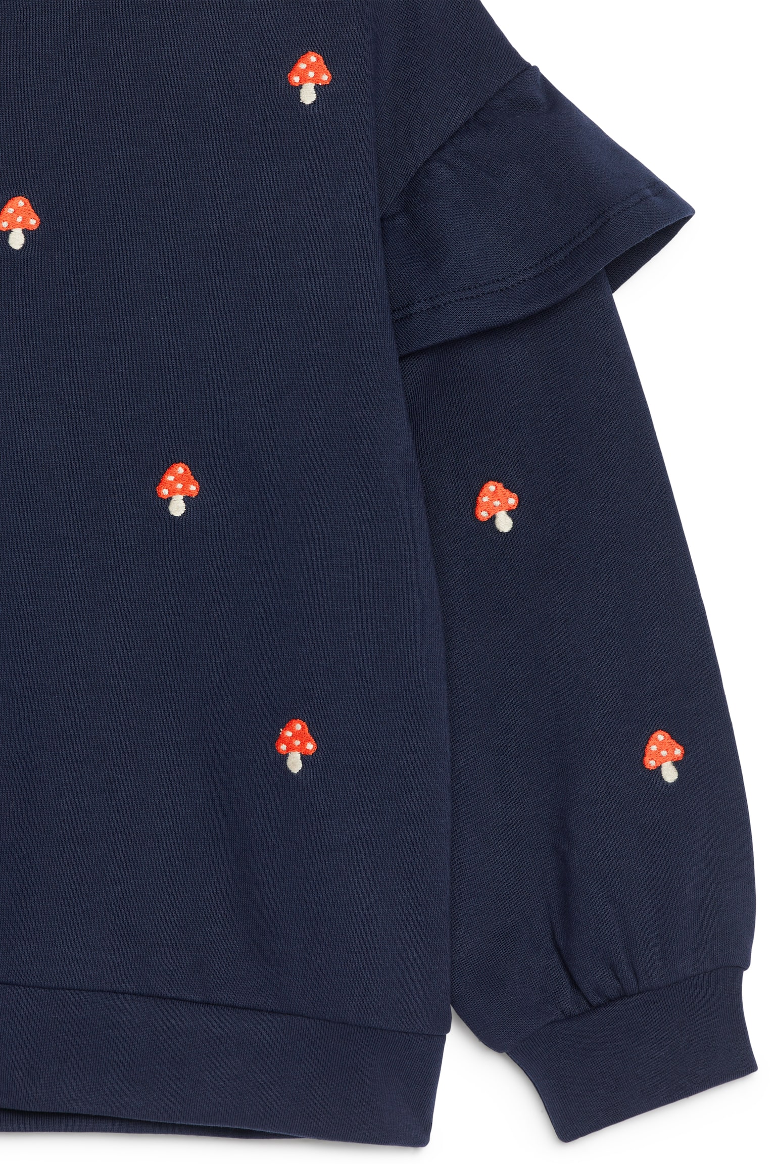 Frill Sweatshirt - Dark Blue/Mushrooms/Lilac - 3