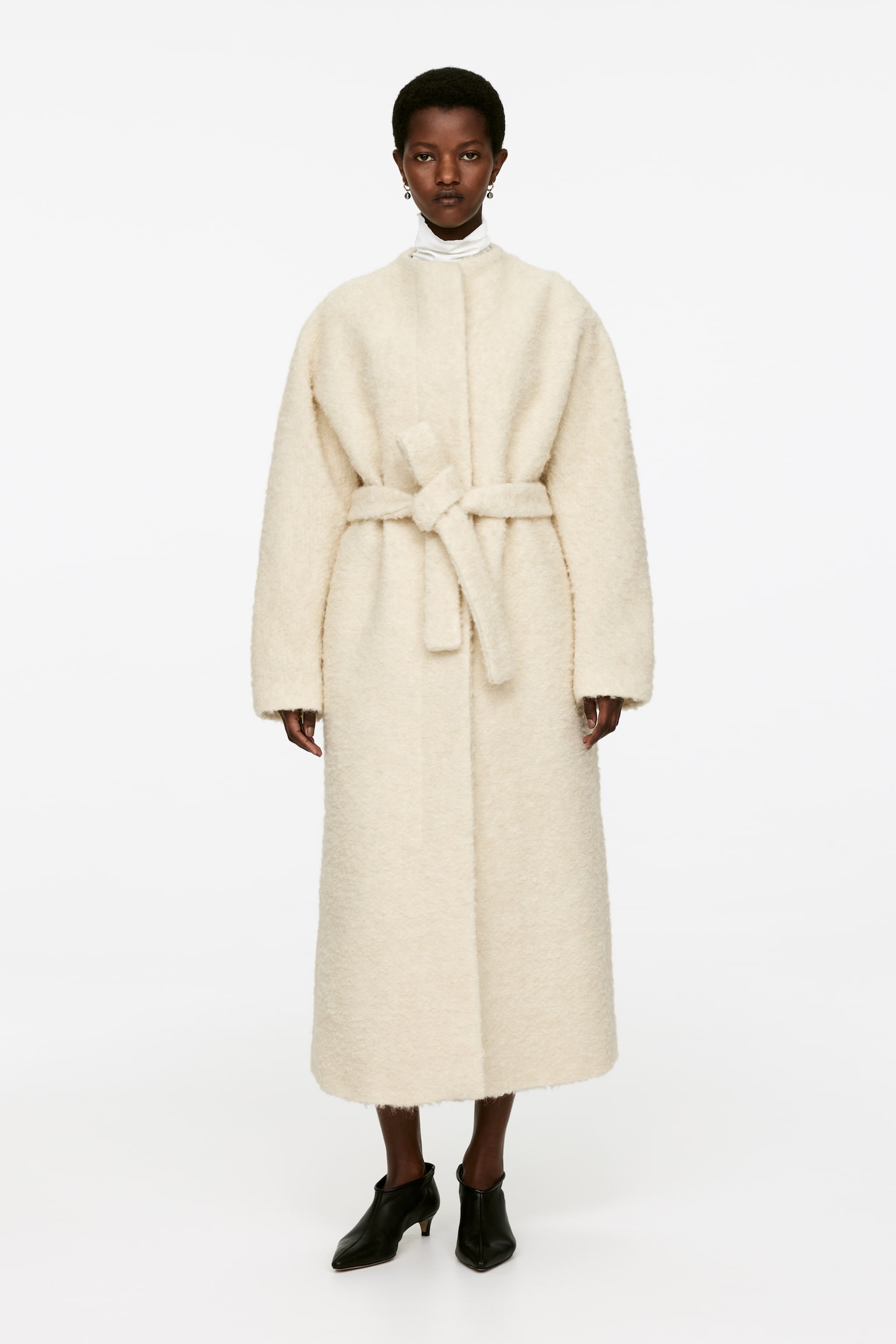 Bouclé Wool Coat - Off White