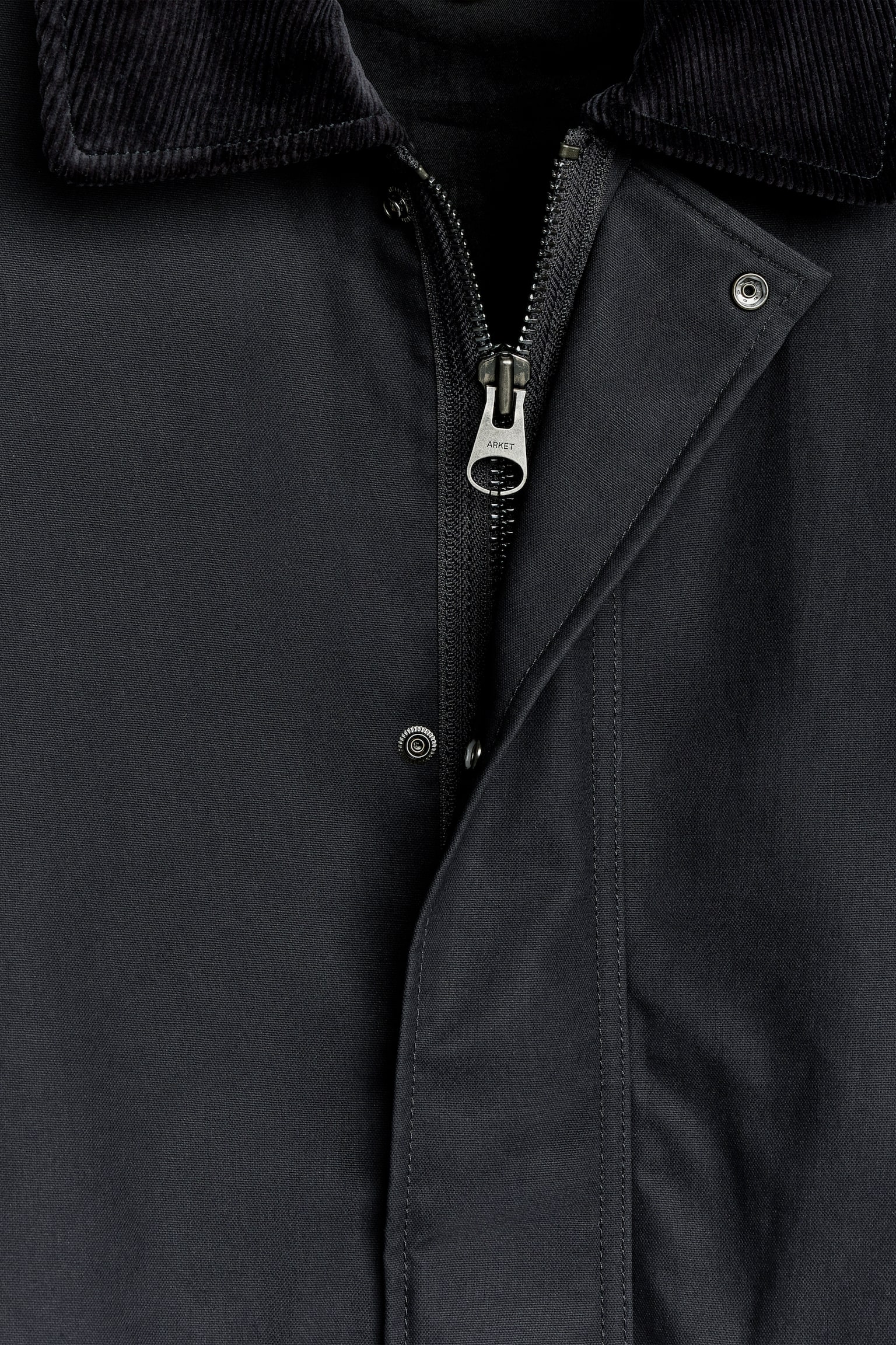 Waxed Cotton Jacket - Dark Blue/Dark Brown - 3