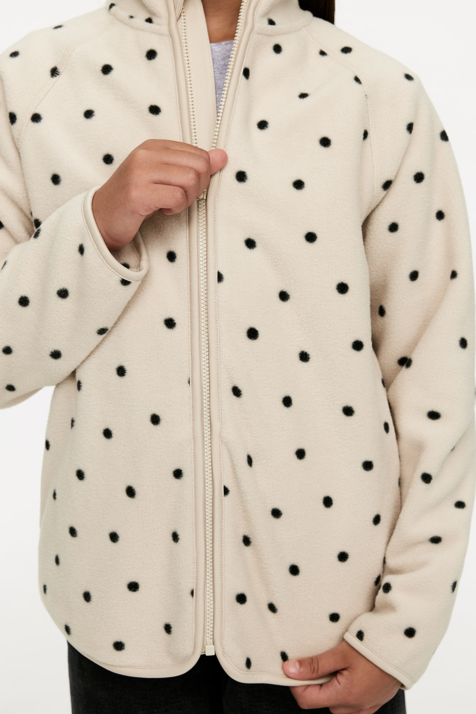 Fleece Jacket - Light Beige - 3