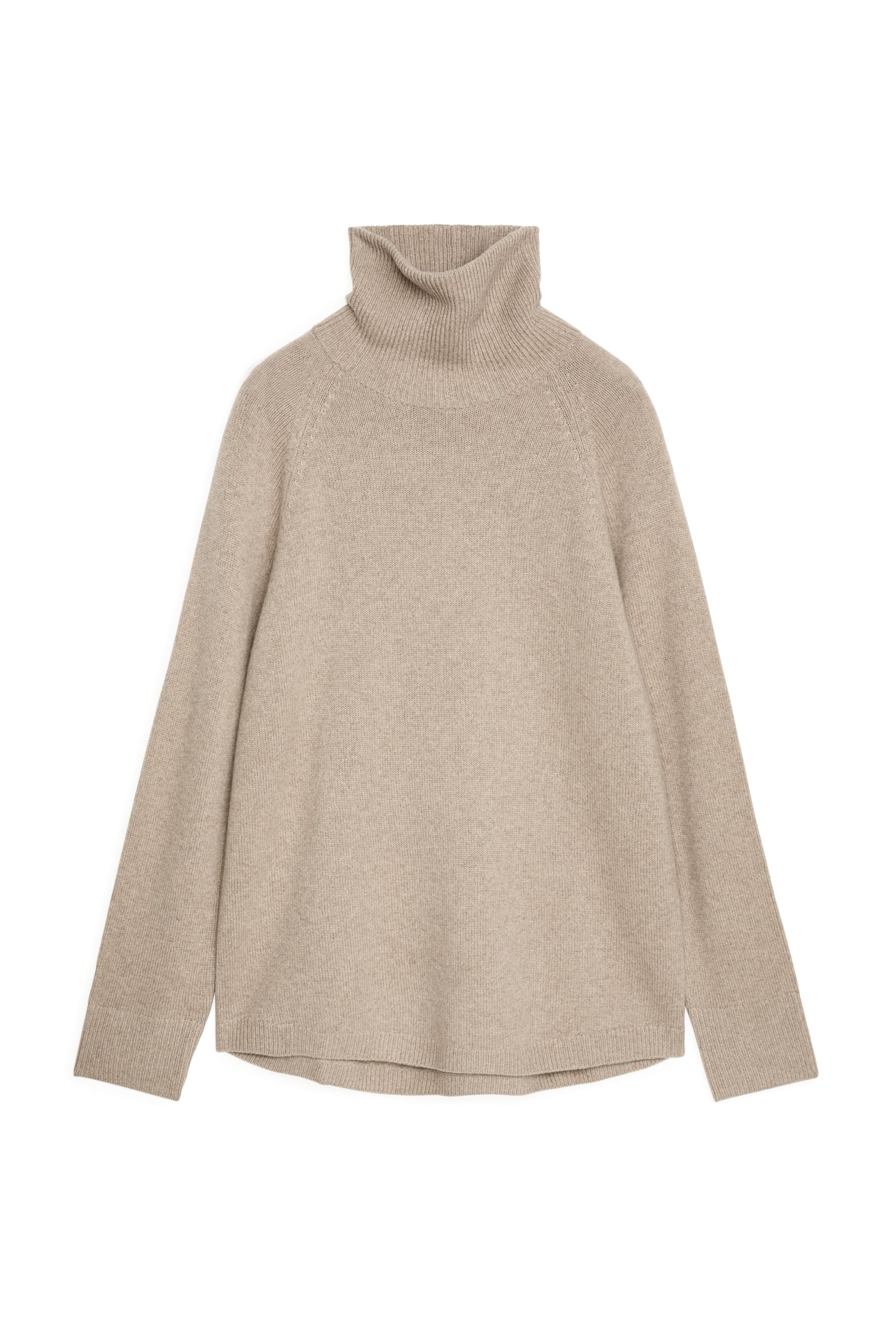 Roll-Neck Cashmere-Wool Jumper - Beige/Dark Blue - 2