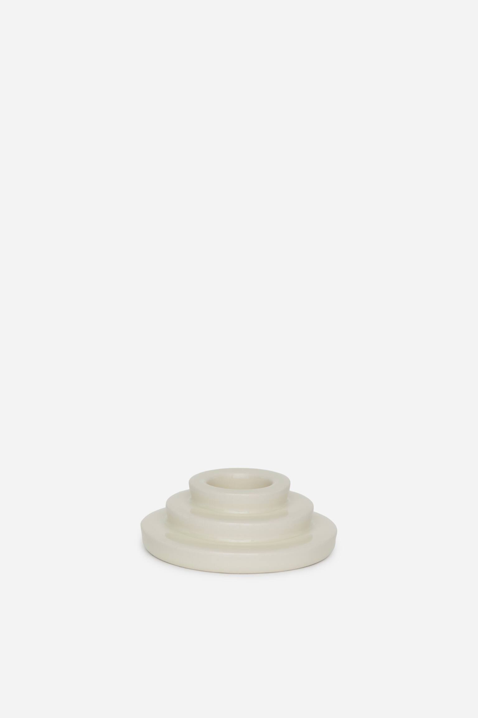 Ljusstake i lergods - Off-white
