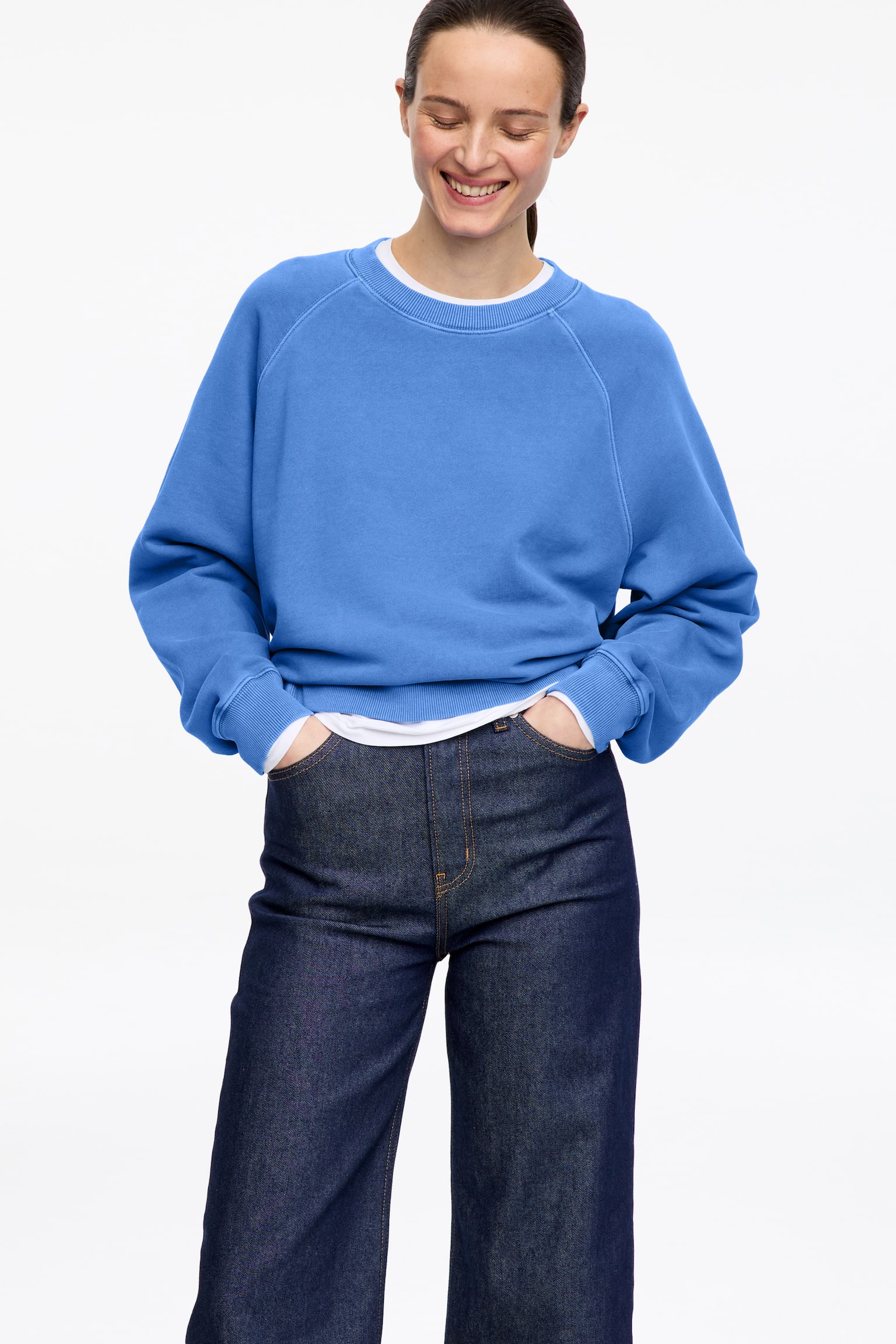 Terry Sweatshirt - Blue/Dark Brown/Pink/Brown/Dusty Beige/Grey Melange/Light Turquoise - 7