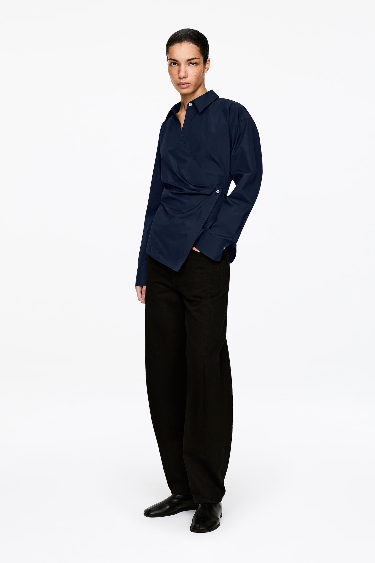 Wrap Shirt - Donkerblauw - 3