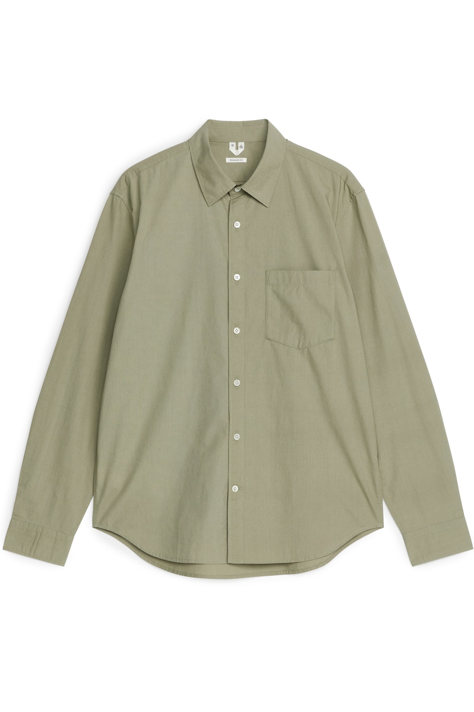 Washed Poplin Shirt - Khaki Green/Light Blue/Light Blue/White - 1