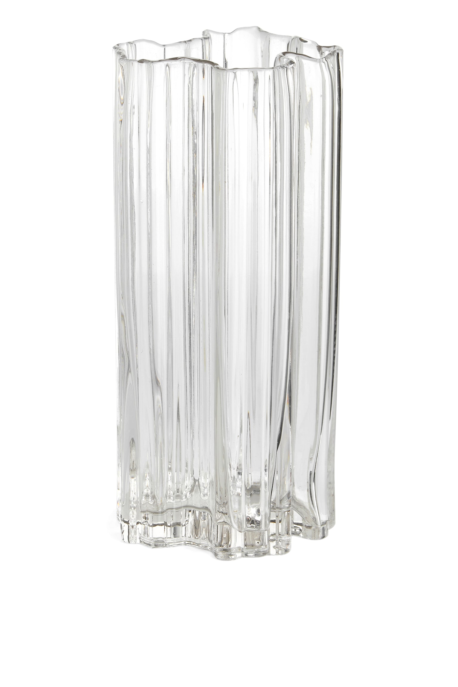 Irregular Glass Vase 25 cm - Clear - 1