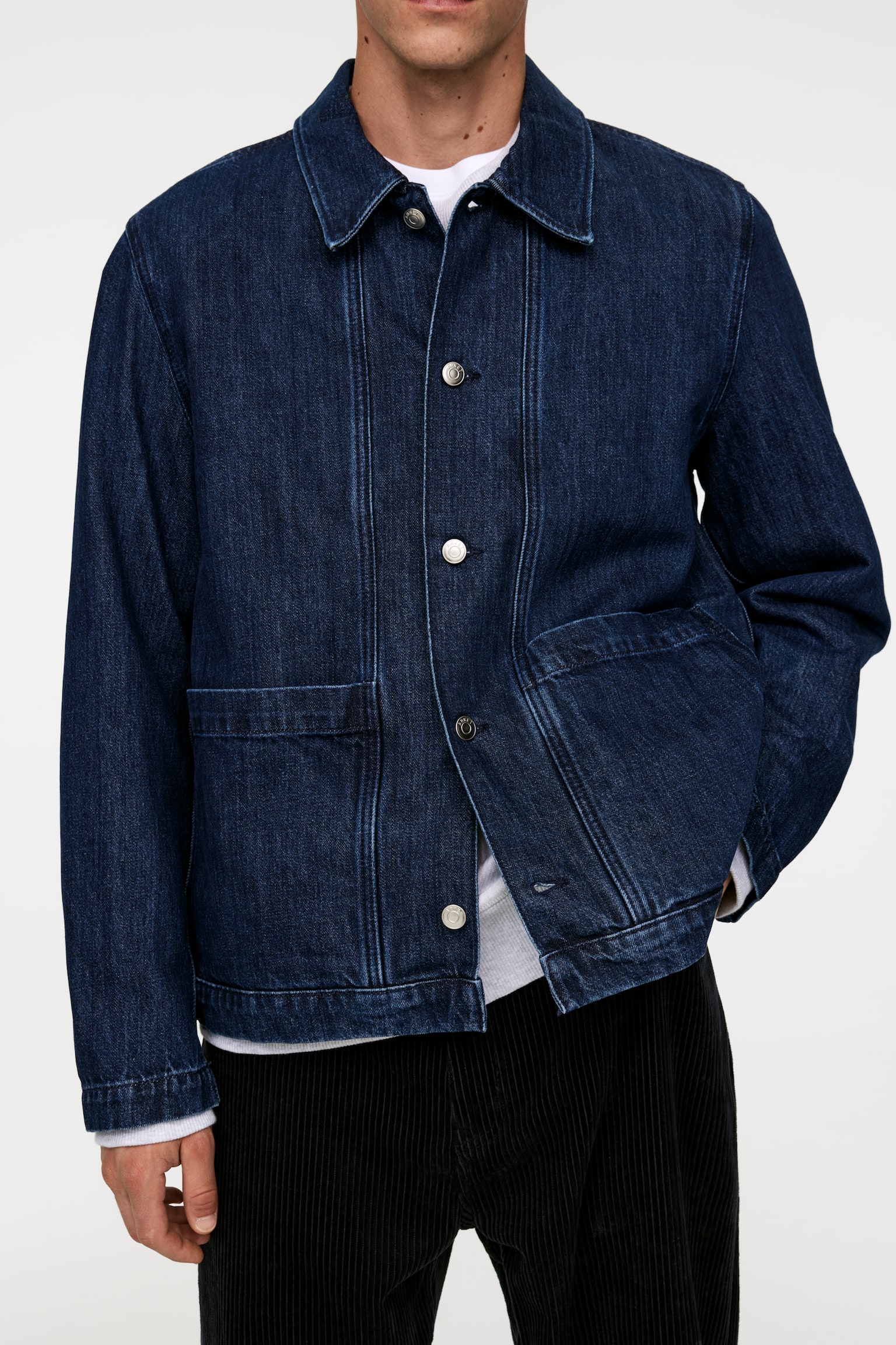 Denim Overshirt - Dark Blue - 4