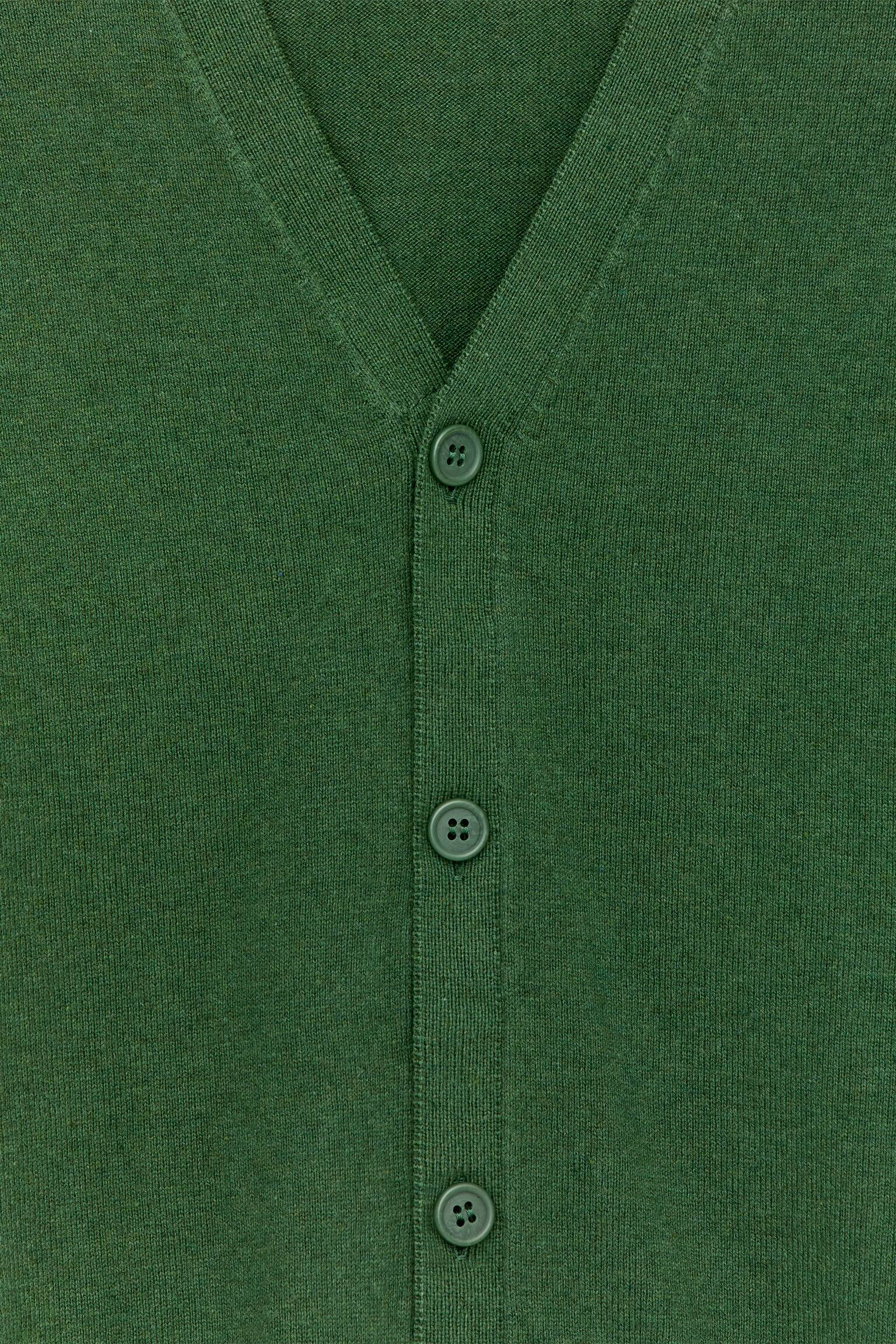 Cotton-Wool Cardigan - Green/Bright Blue - 2