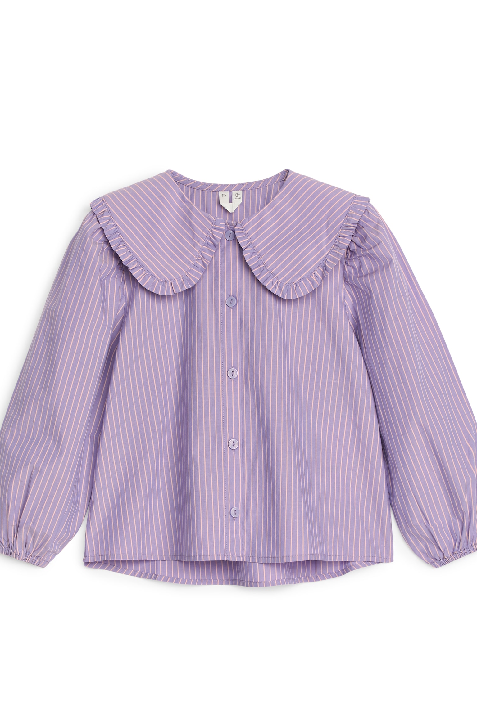 Frill-Collar Blouse - Lilac/Pink/White/Blue/White/Mushrooms - 1