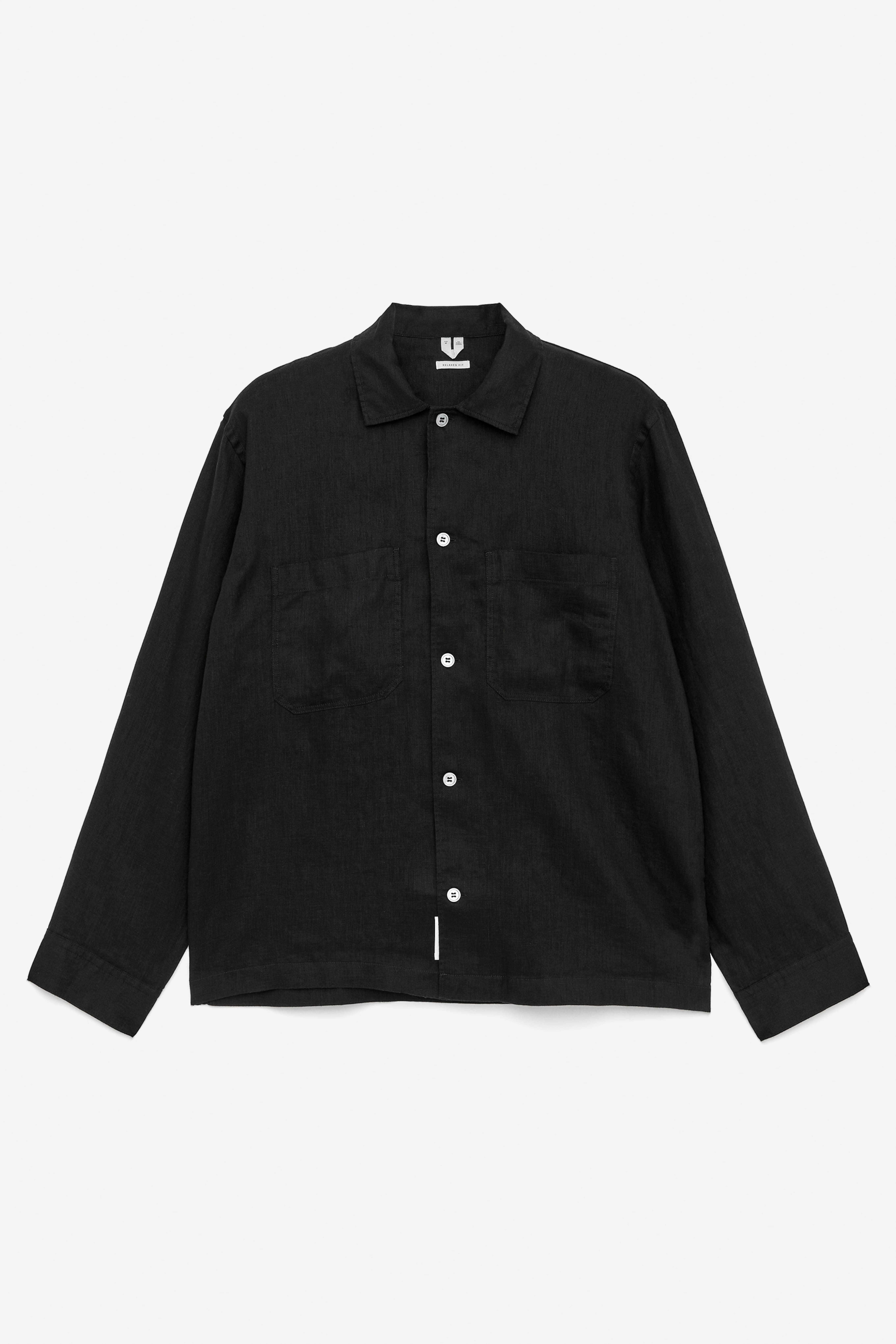 Chemise décontractée en lin - Noir/Beige