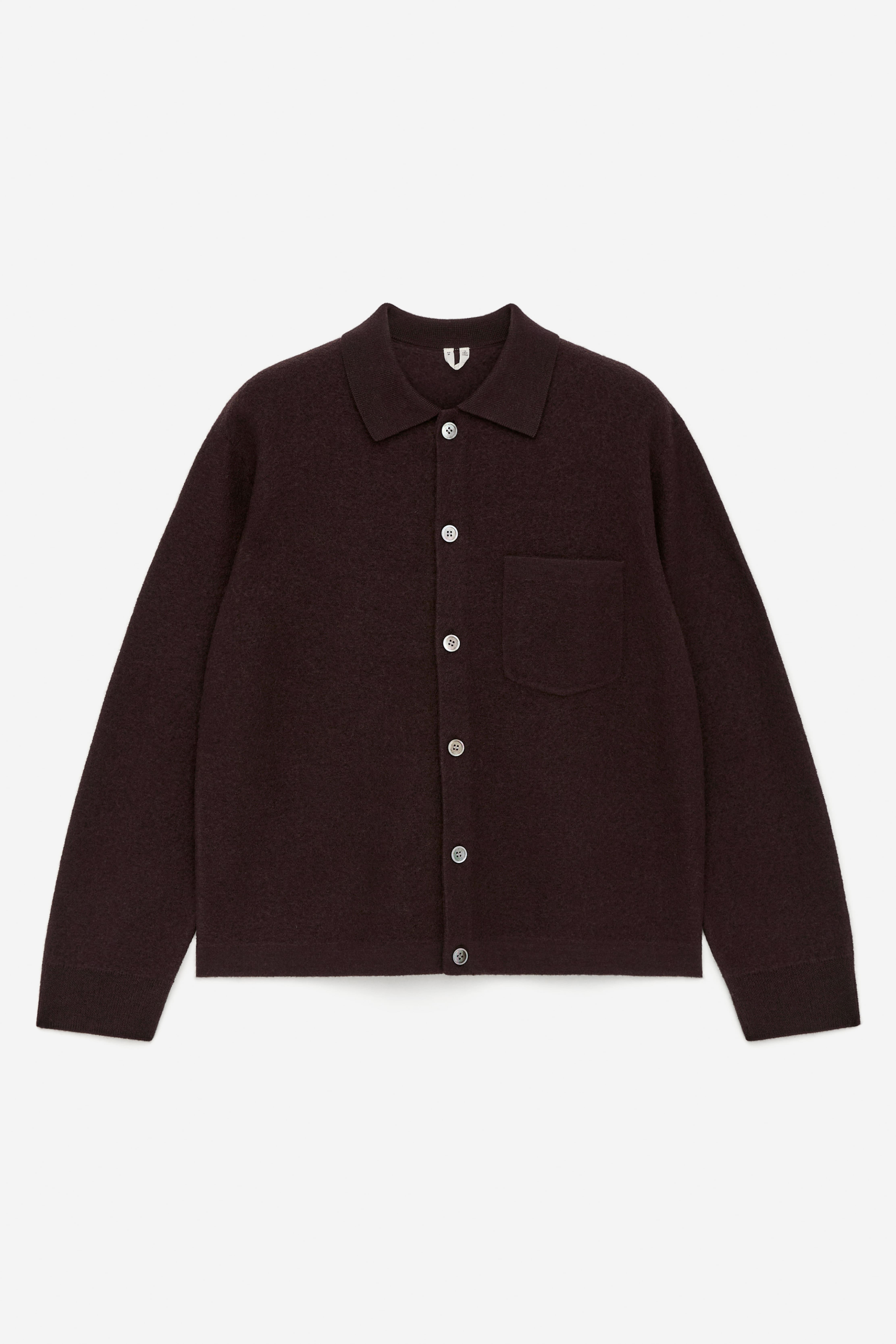 Strickjacke aus Wollwalk - Braun