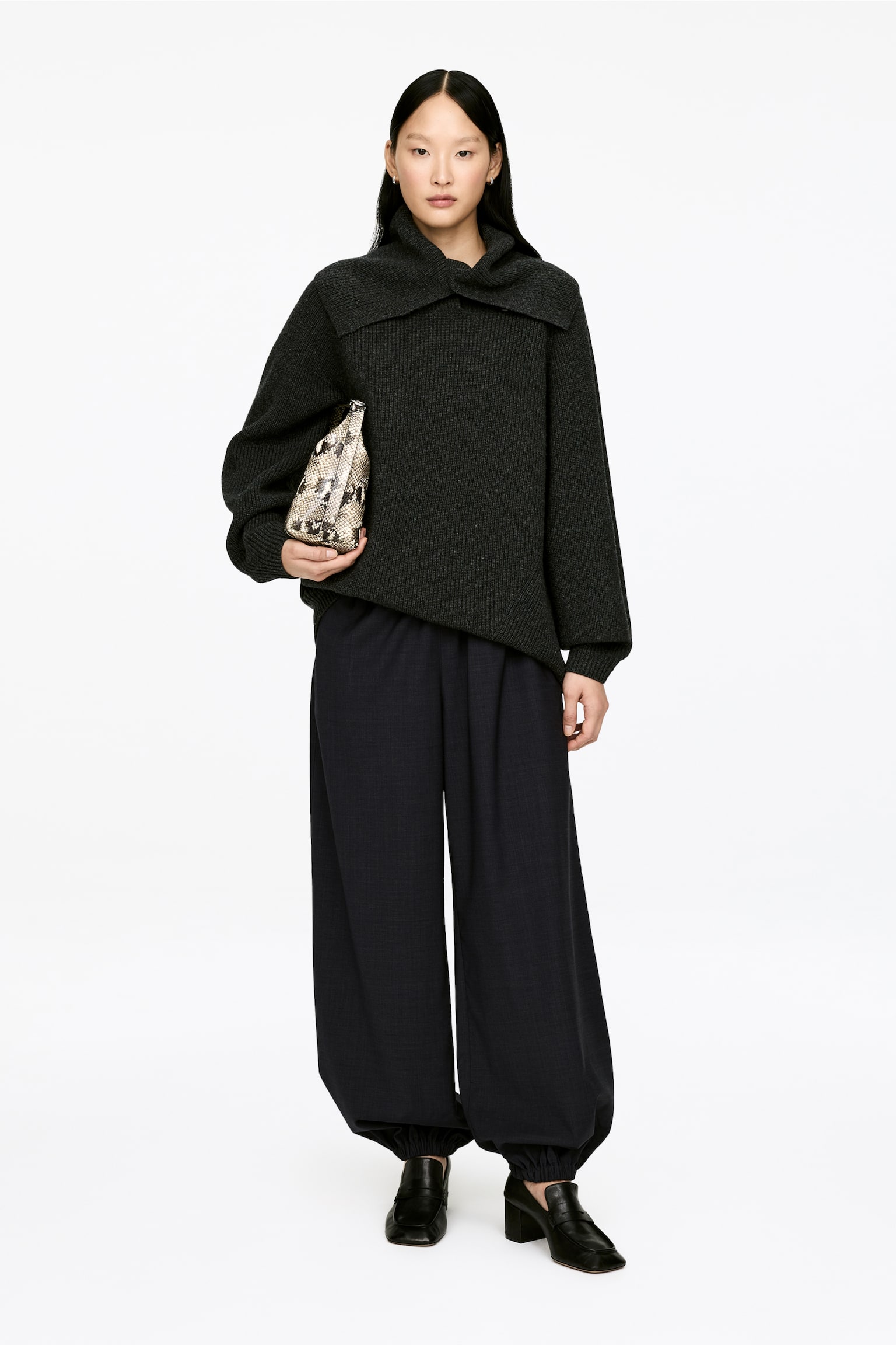 Pantaloni barrel - Grigio scuro/Nero - 2