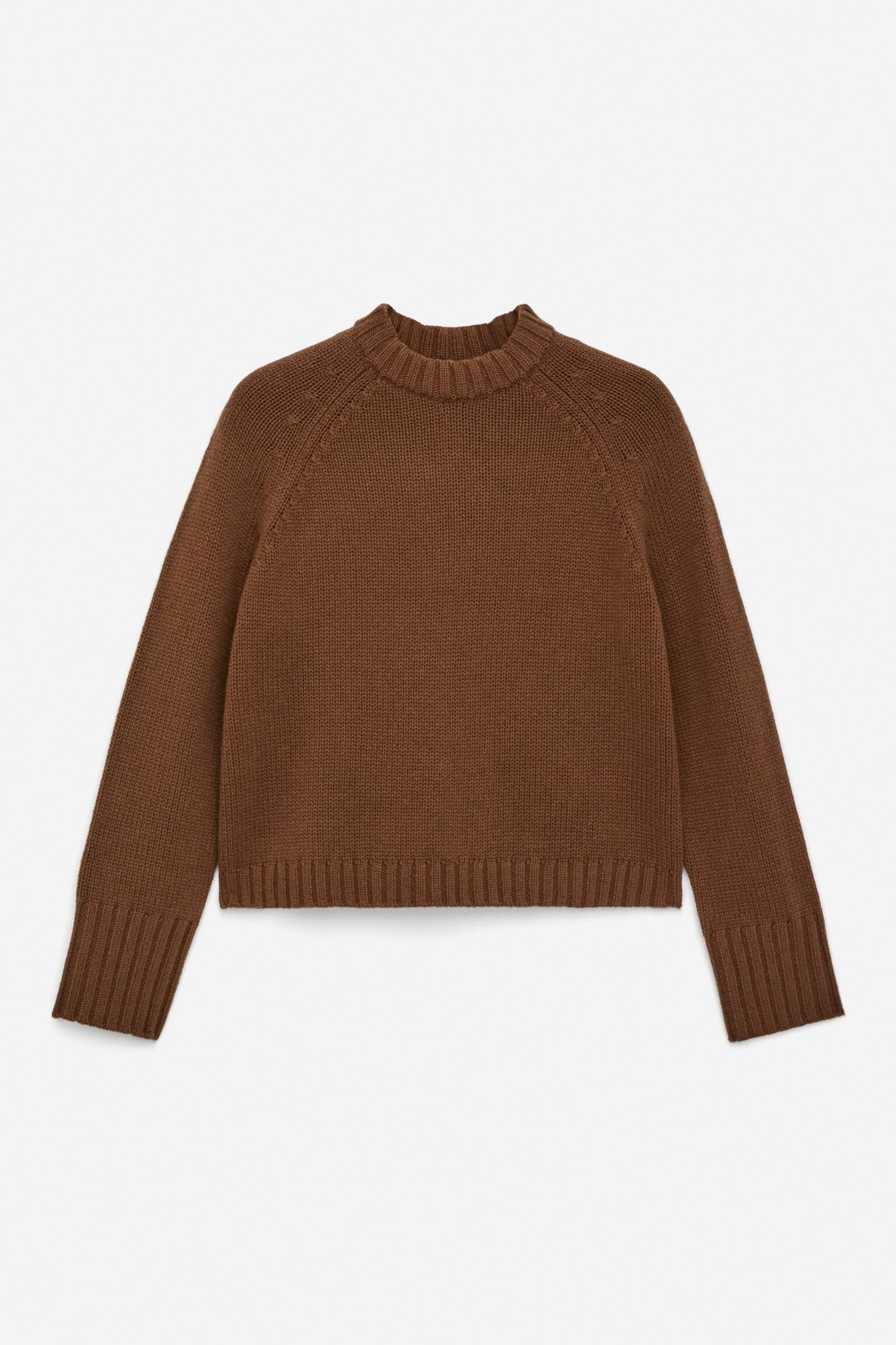 Gruby sweter z czystego kaszmiru​ - Brązowy/Różowy - 1