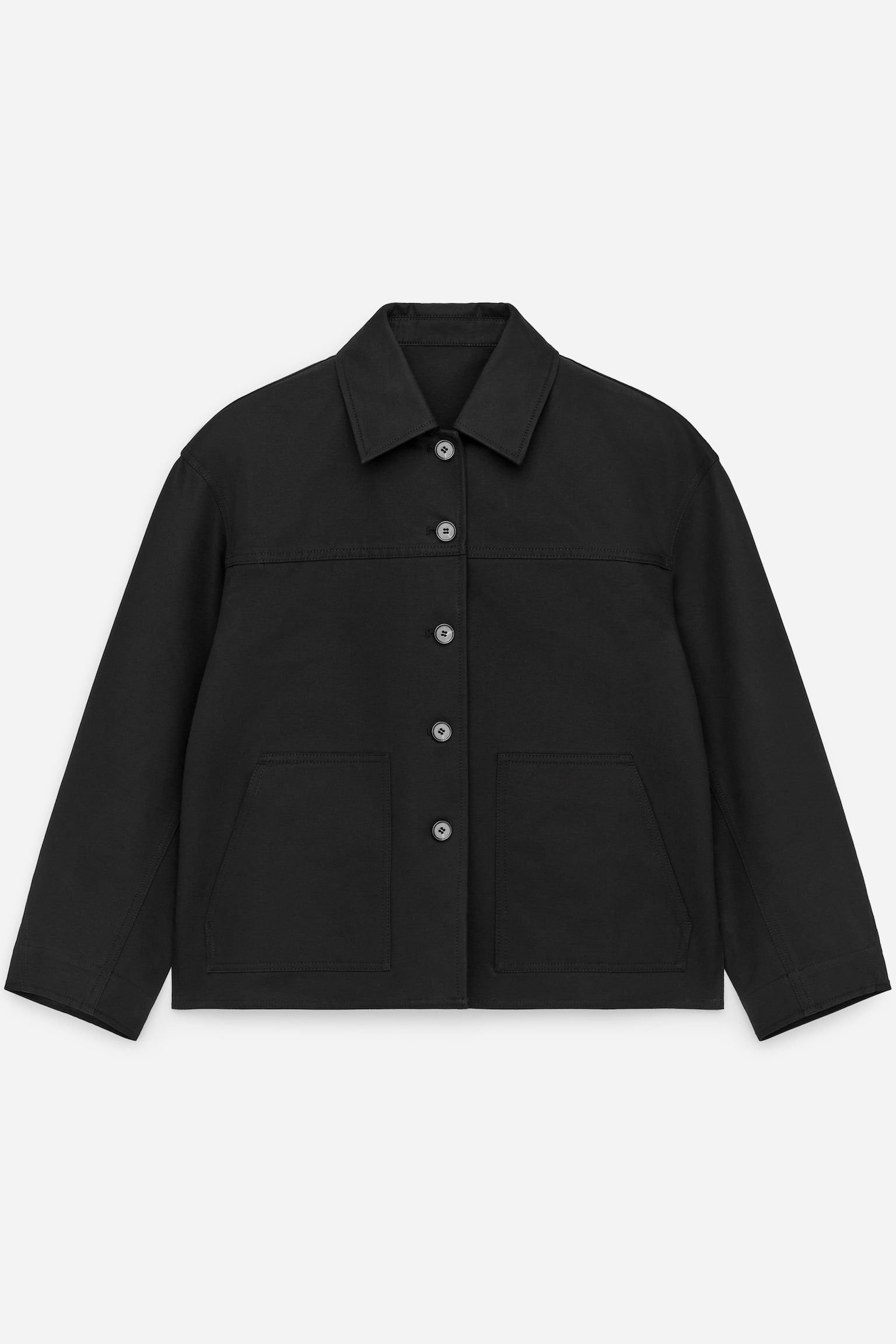 Strukturiertes Overshirt - Schwarz - 2