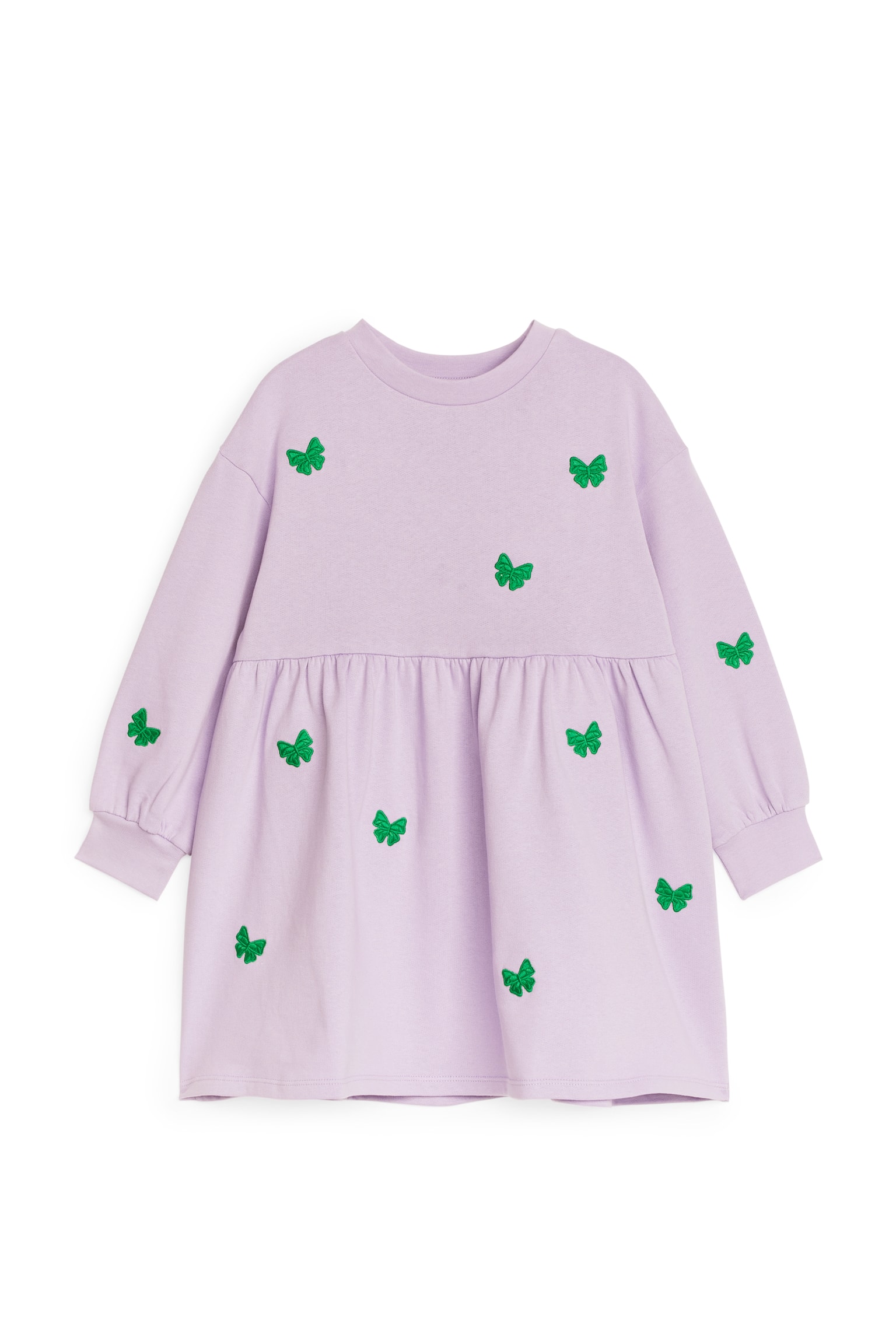 Embroidered Sweatshirt Dress - Lilac/Pink/Mushrooms/Lilac/Red Hearts - 1