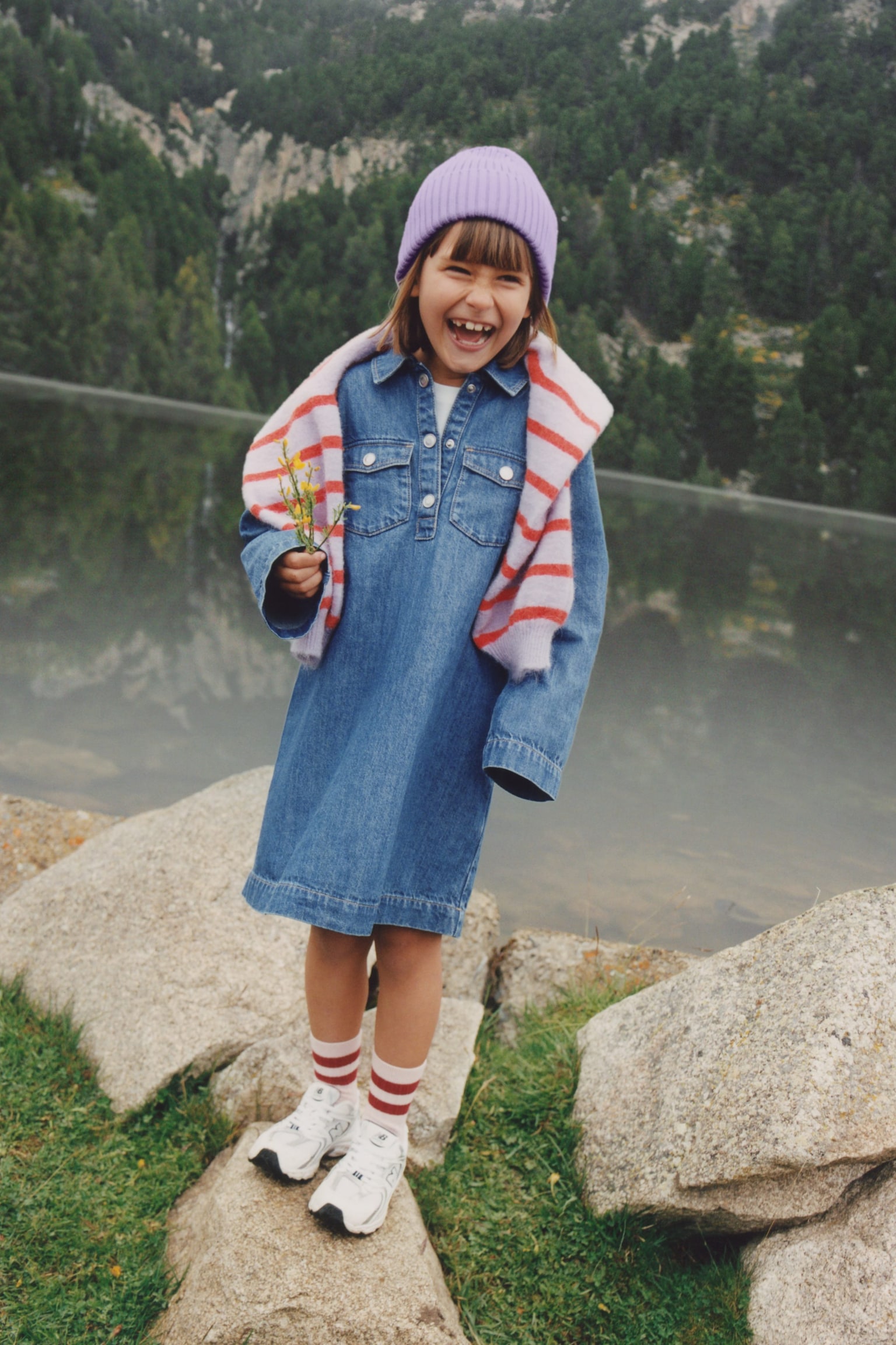 Intarsia Knit Jumper - Lilac/Stripe/Beige/Stripe/Dark Blue/Hearts/Pink/Hearts - 1