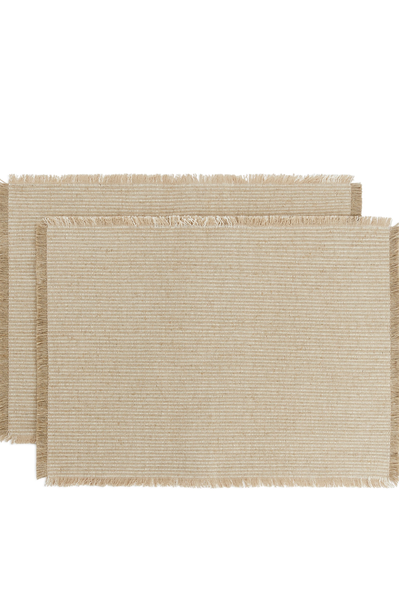 Linen Blend Placemat Set of 2 - Beige/Black/Beige - 1