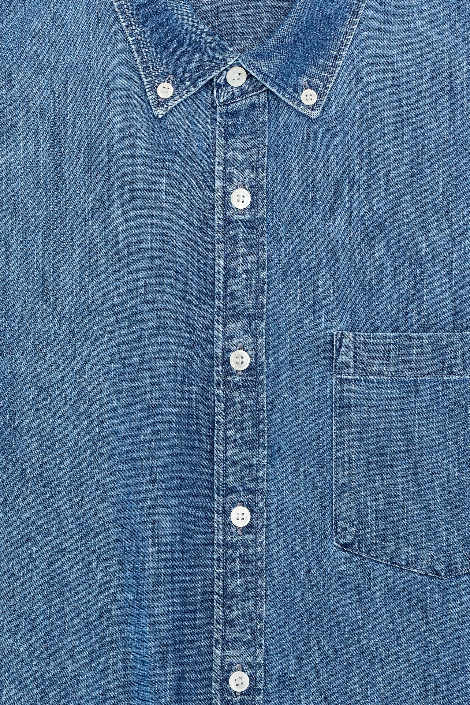Skjorta i denim - Washed Blue - 5