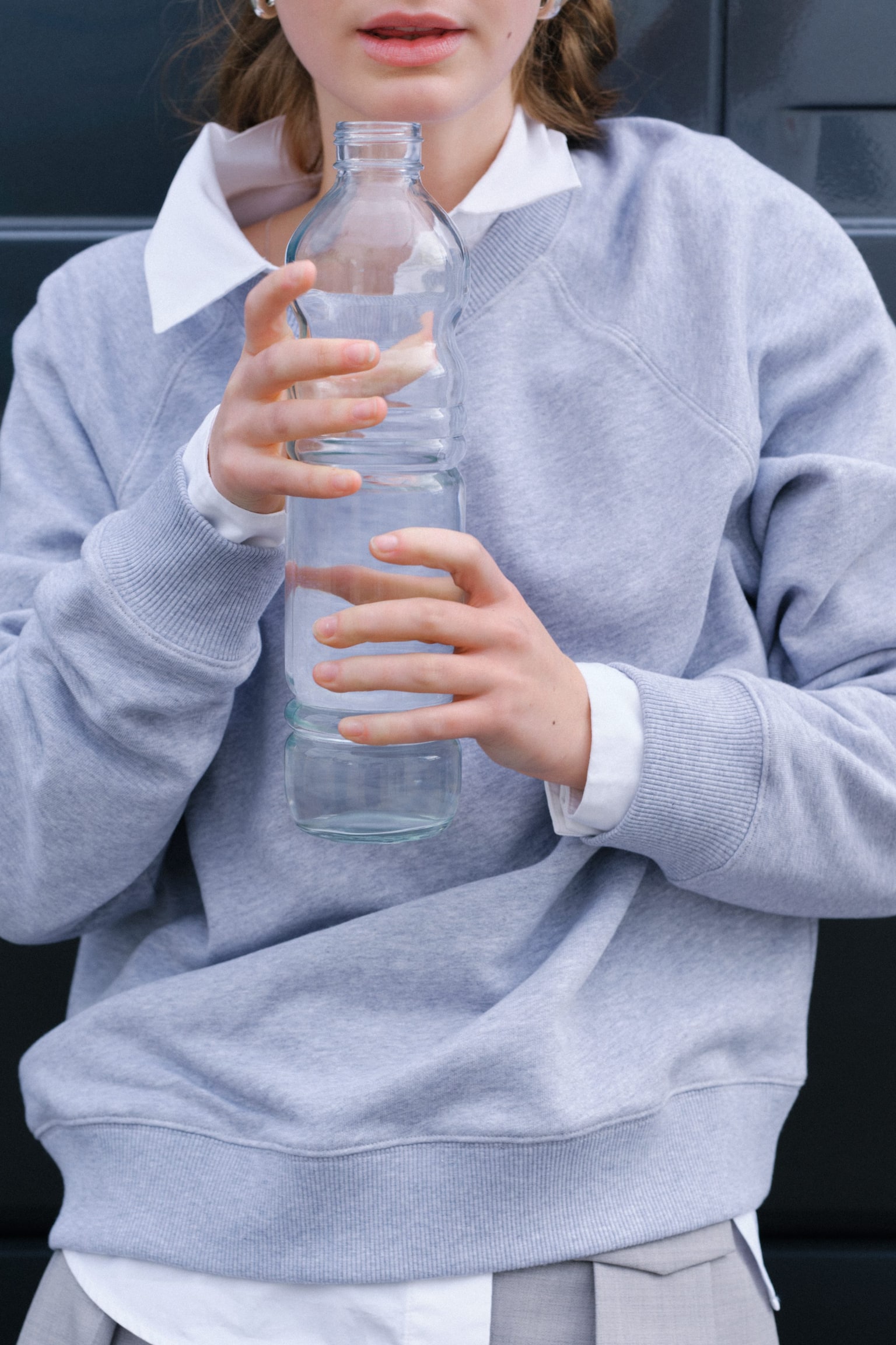 Frottee-Sweatshirt - Graumeliert/Blau/Braun/Dunkelbraun/Helltürkis/Rot/Schwarz/Dunkelblau - 1