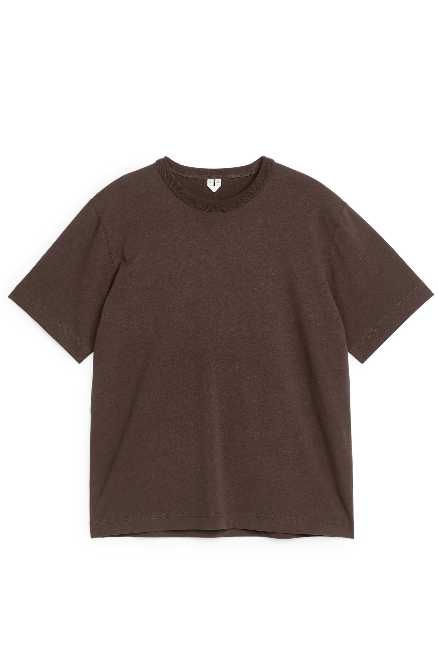 Cotton Linen T-Shirt - Brown - 1