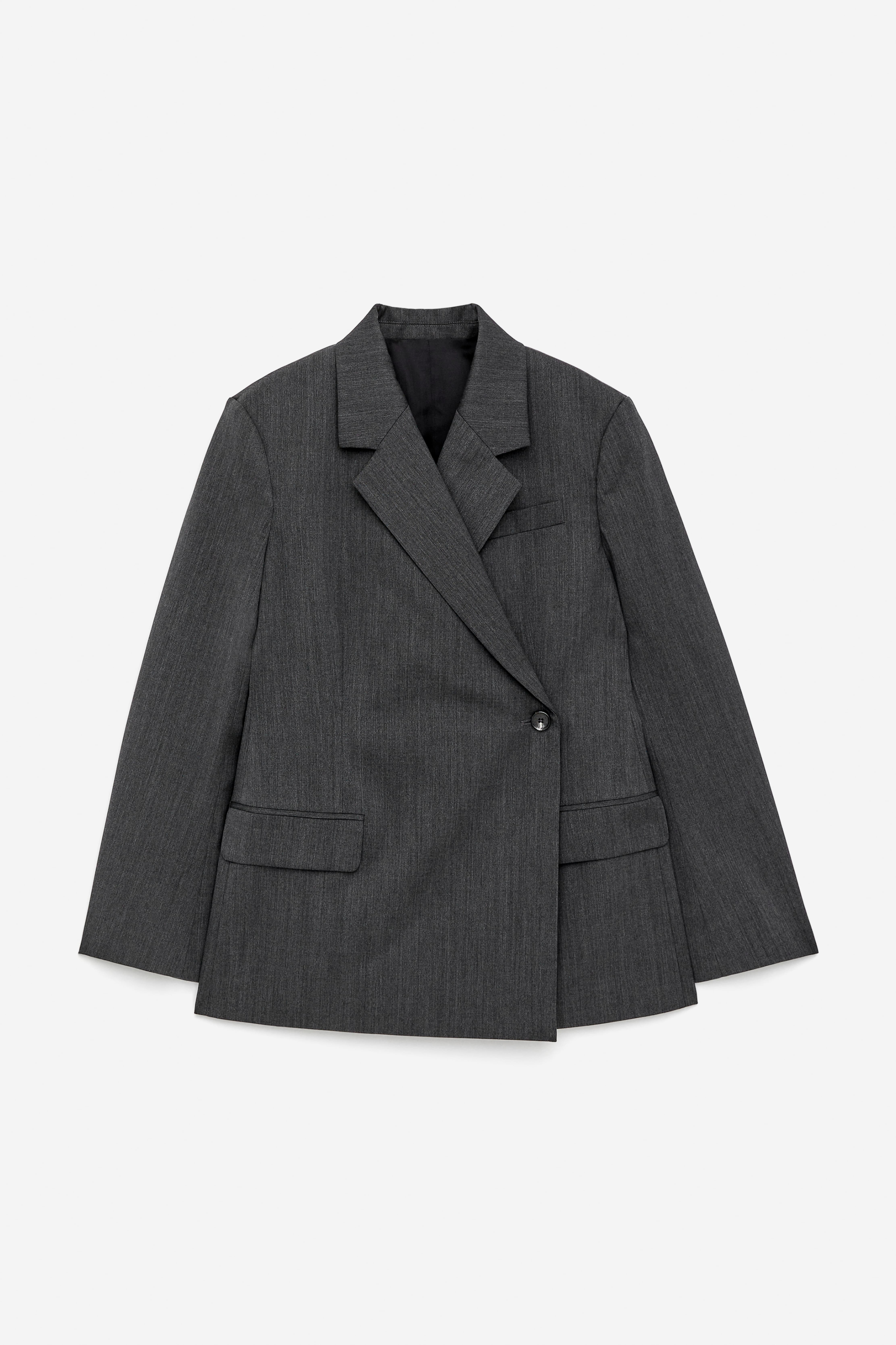 Omlottkavaj i ullblandning - Gråmelerad