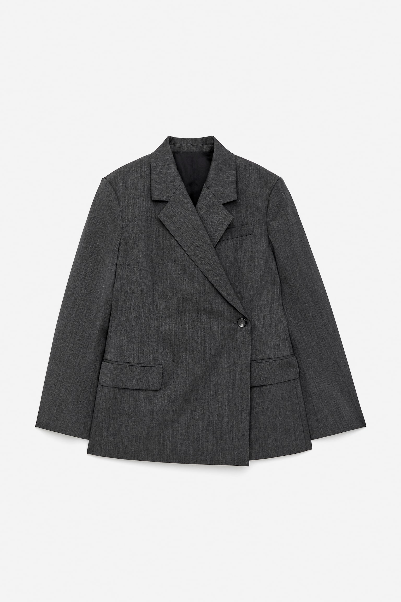 Wickelblazer aus Wollmischung - Graumeliert - 2