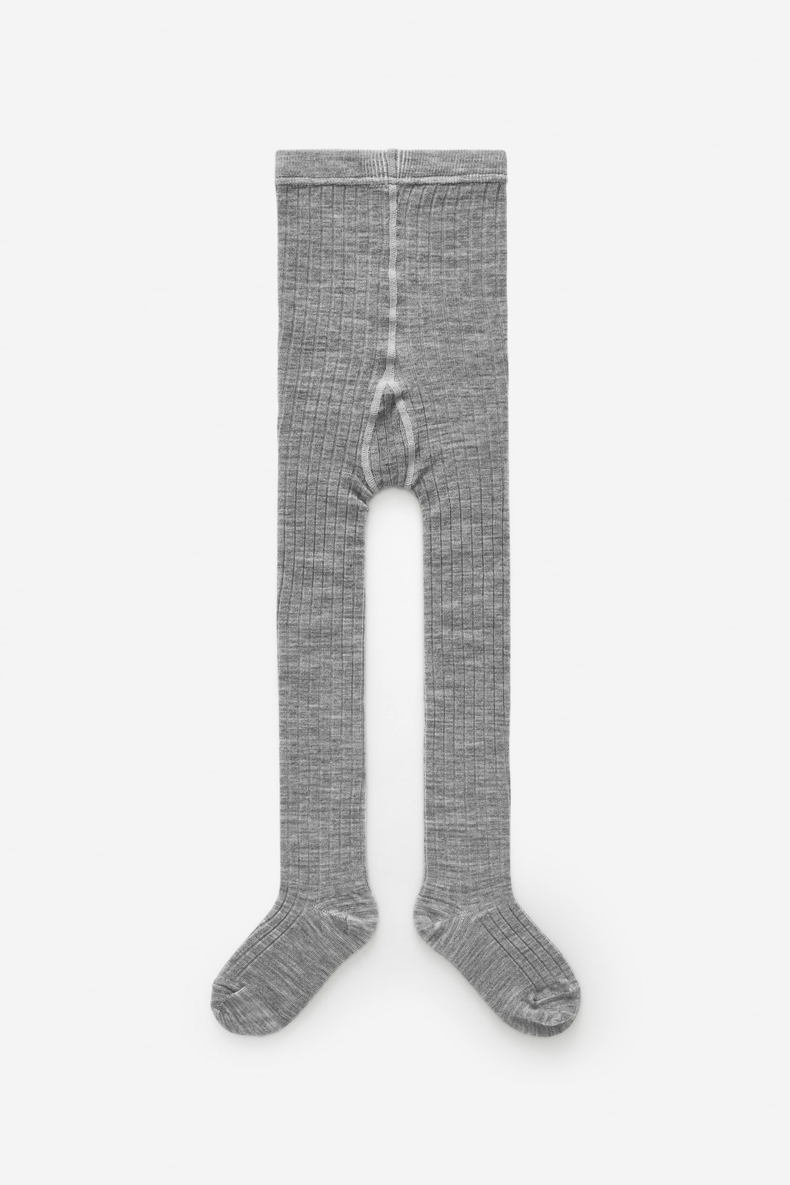 Ribbed Wool-Blend Tights - Grey