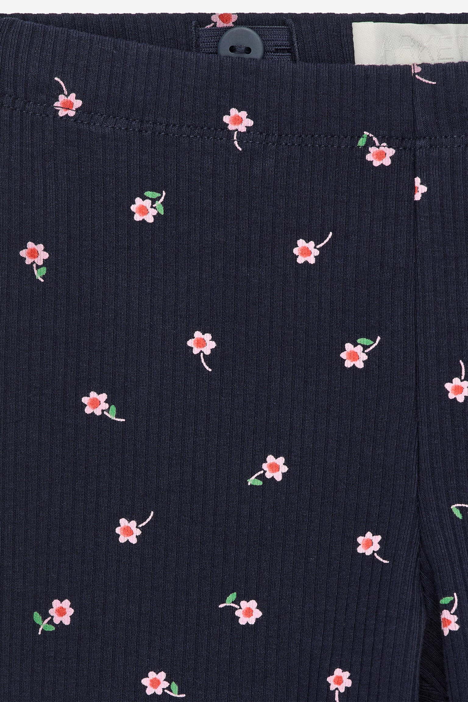 Ribbade Leggings - Mörkblå/rosa blommor/Rosa/orange/Blå/vinröda hjärtan/Lila/röd/Rosa/fåglar/Rosa/röda hjärtan - 3
