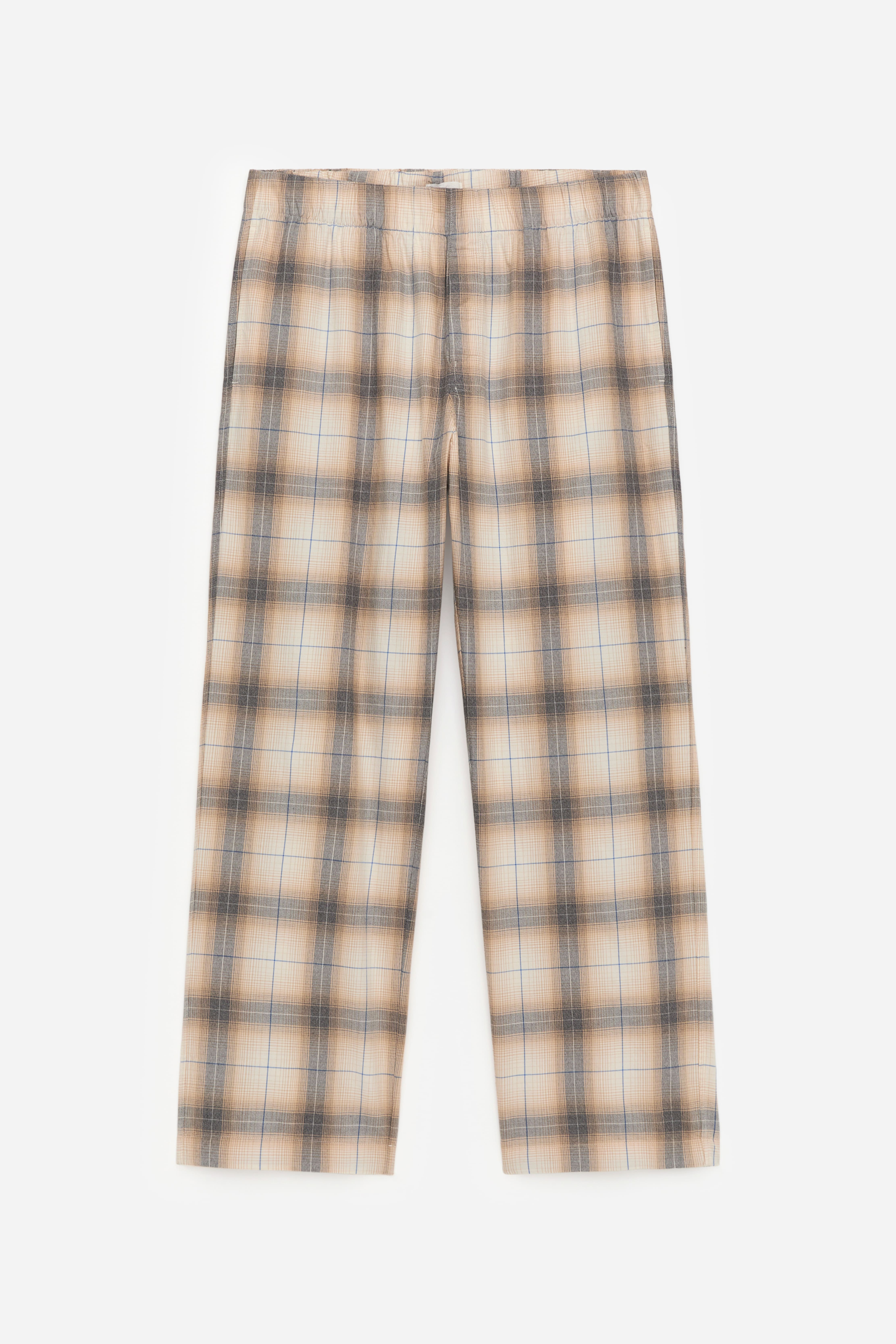 Pantaloni del pigiama in flanella - Beige/Motivo a quadri