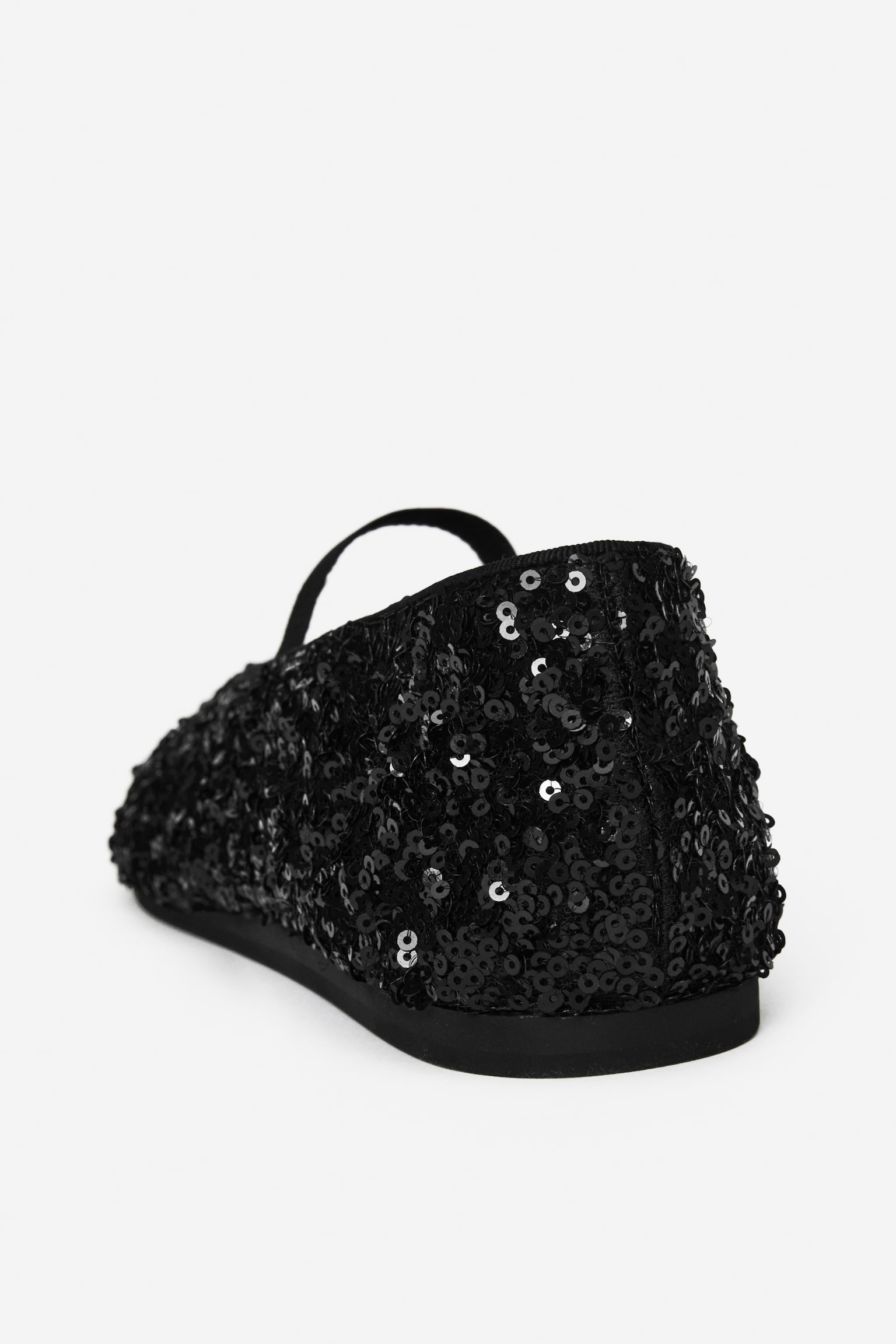 Sequin Mary Jane Flats - Black - 3