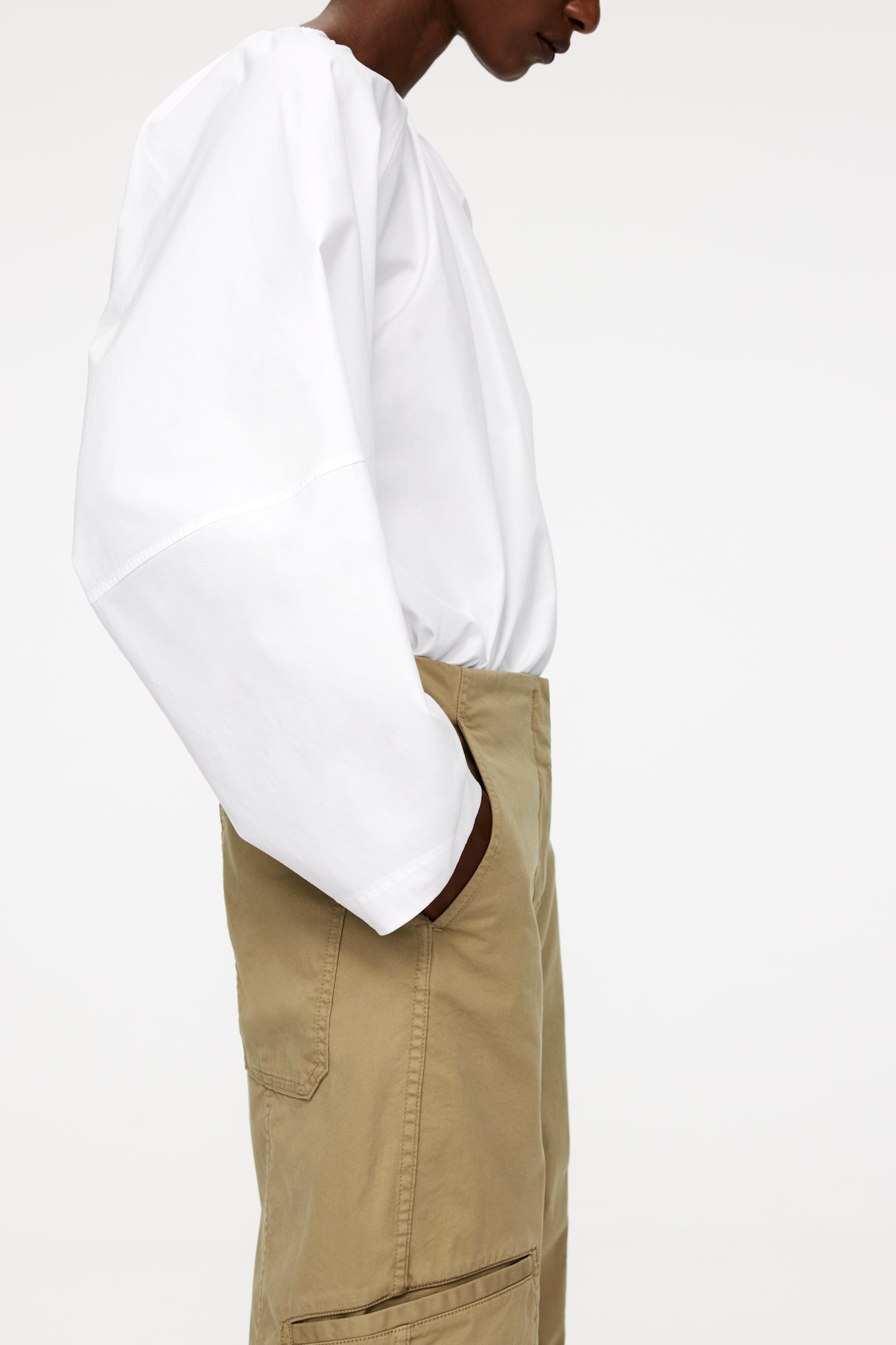 Cotton Trousers - Beige - 4