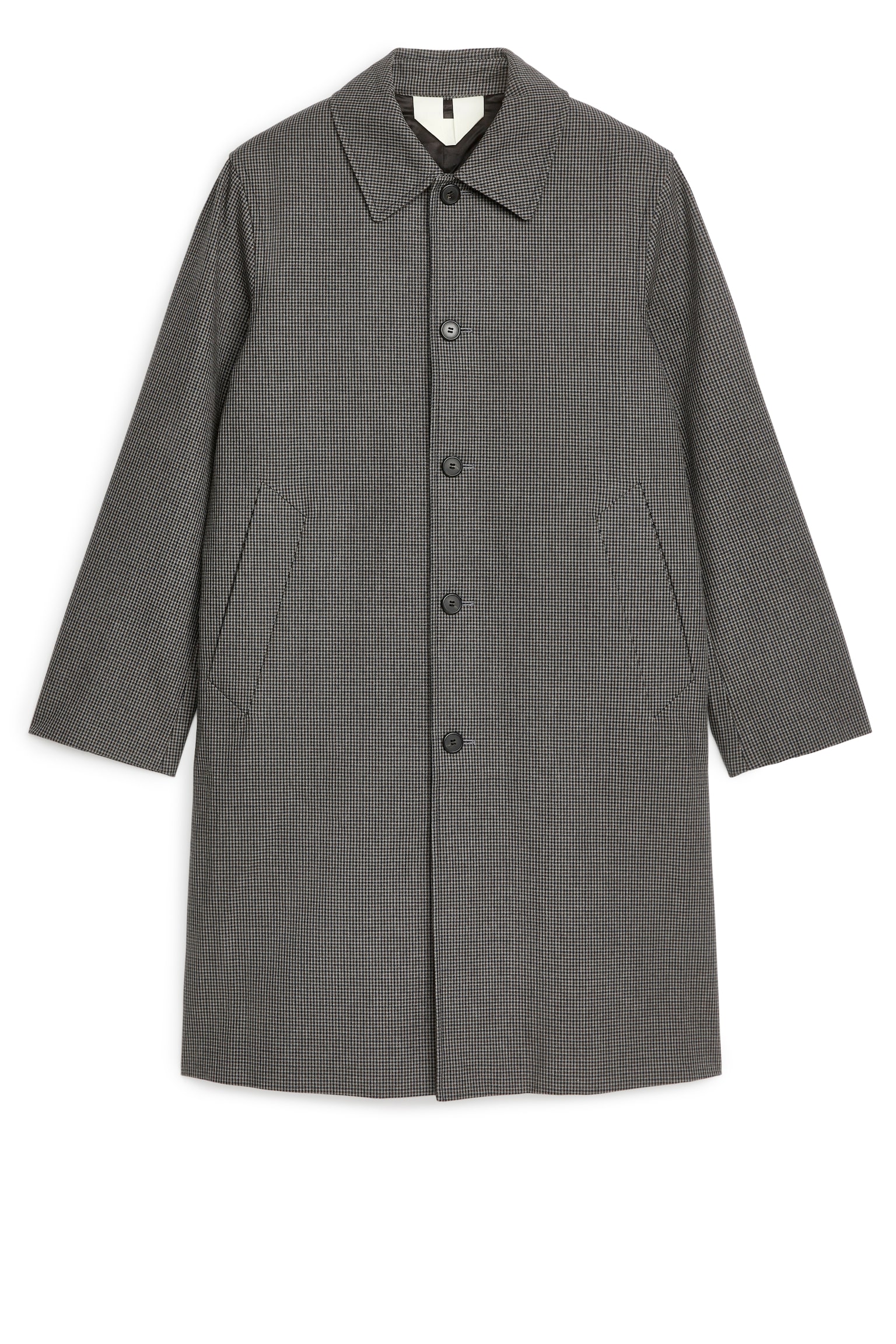 Checkered Car Coat - Grey/Black - 2