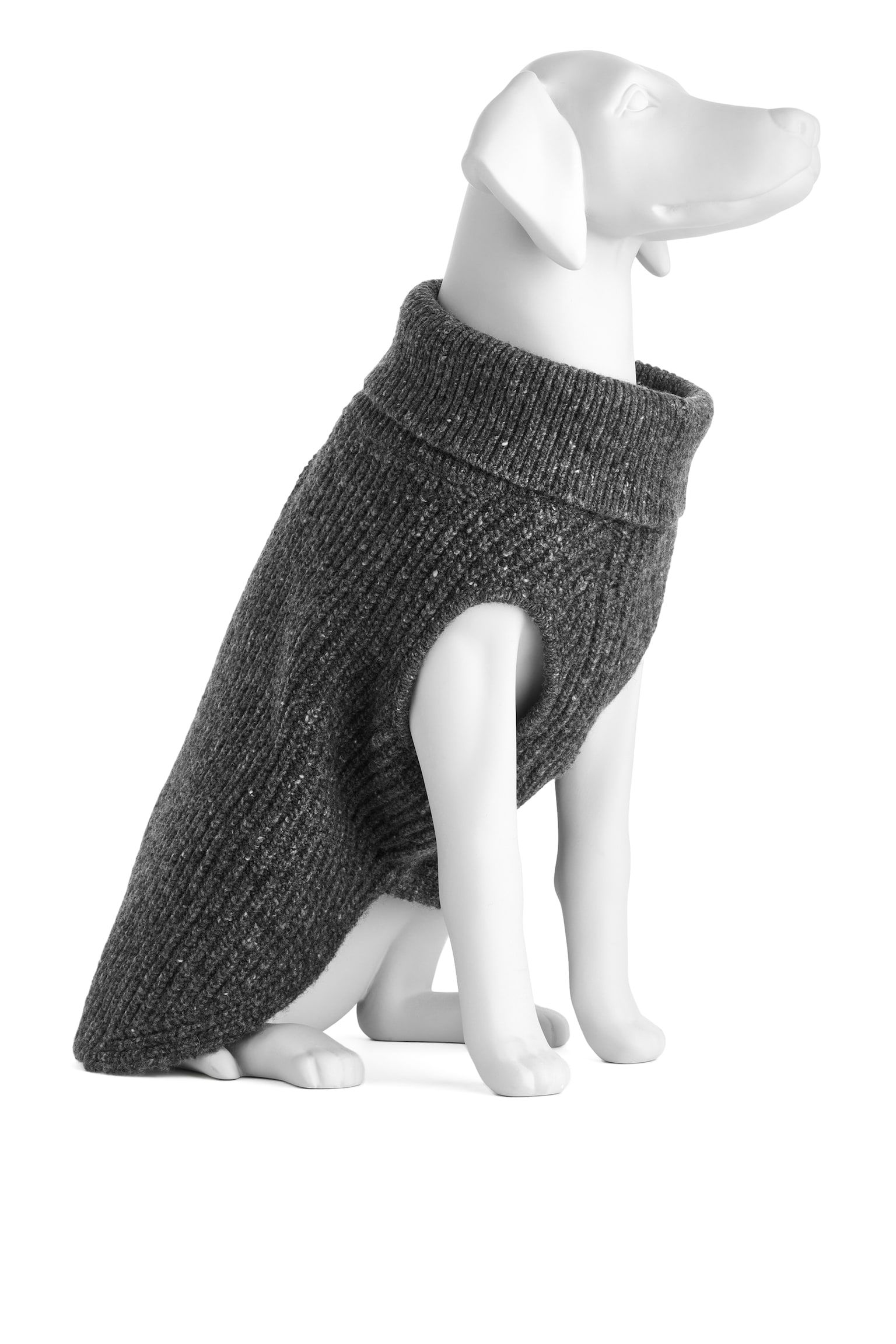 Dog Knitted Jumper - Dark Grey Melange/Beige Melange - 1