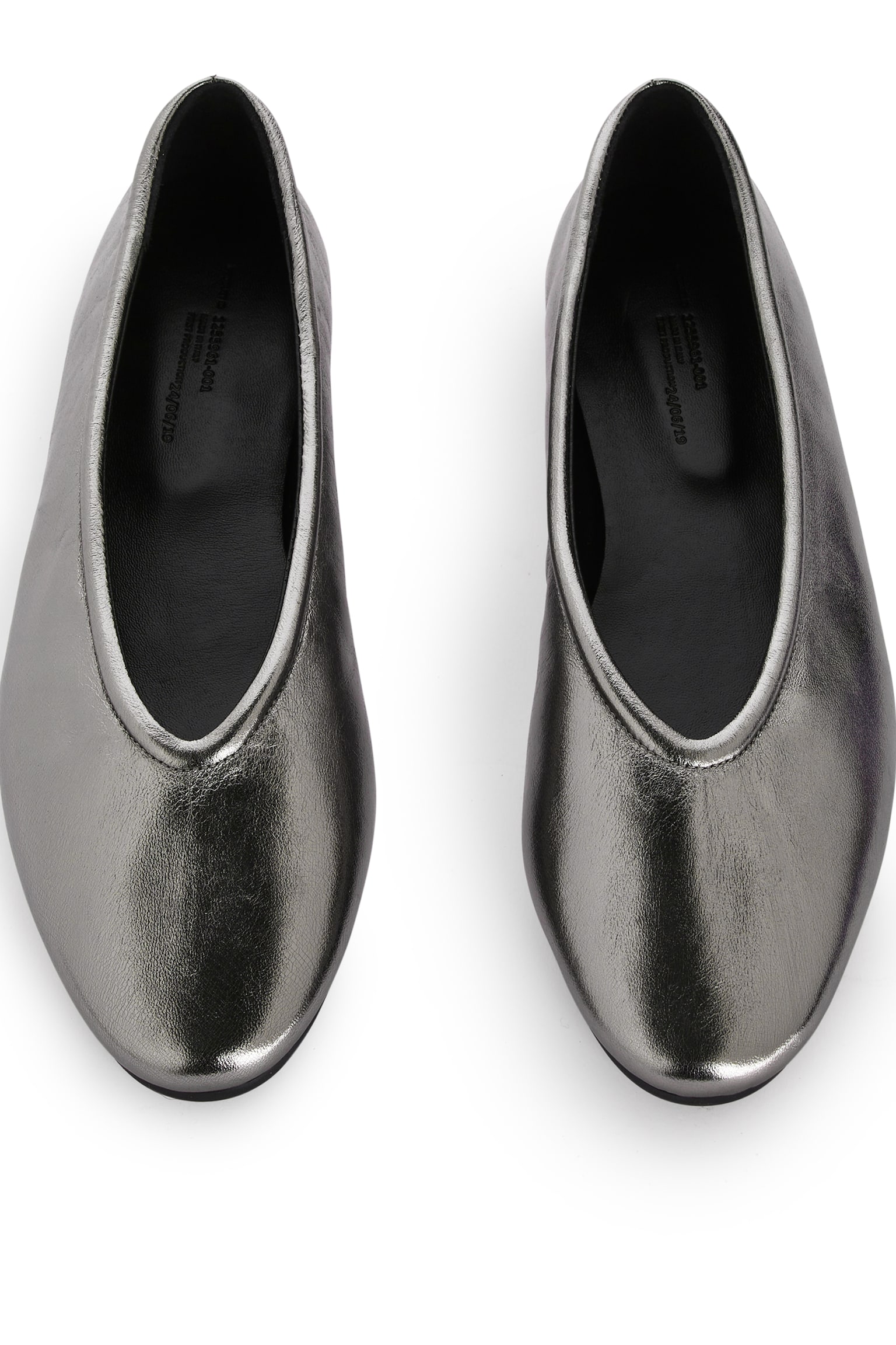 Leather Ballerinas - Silver - 5