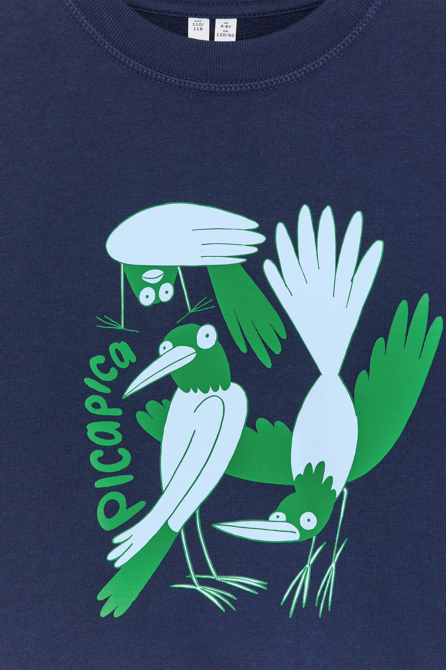 Sweatshirt - Mörkblå/Beige/blå/Grå/gepard/Rosa/fåglar - 4