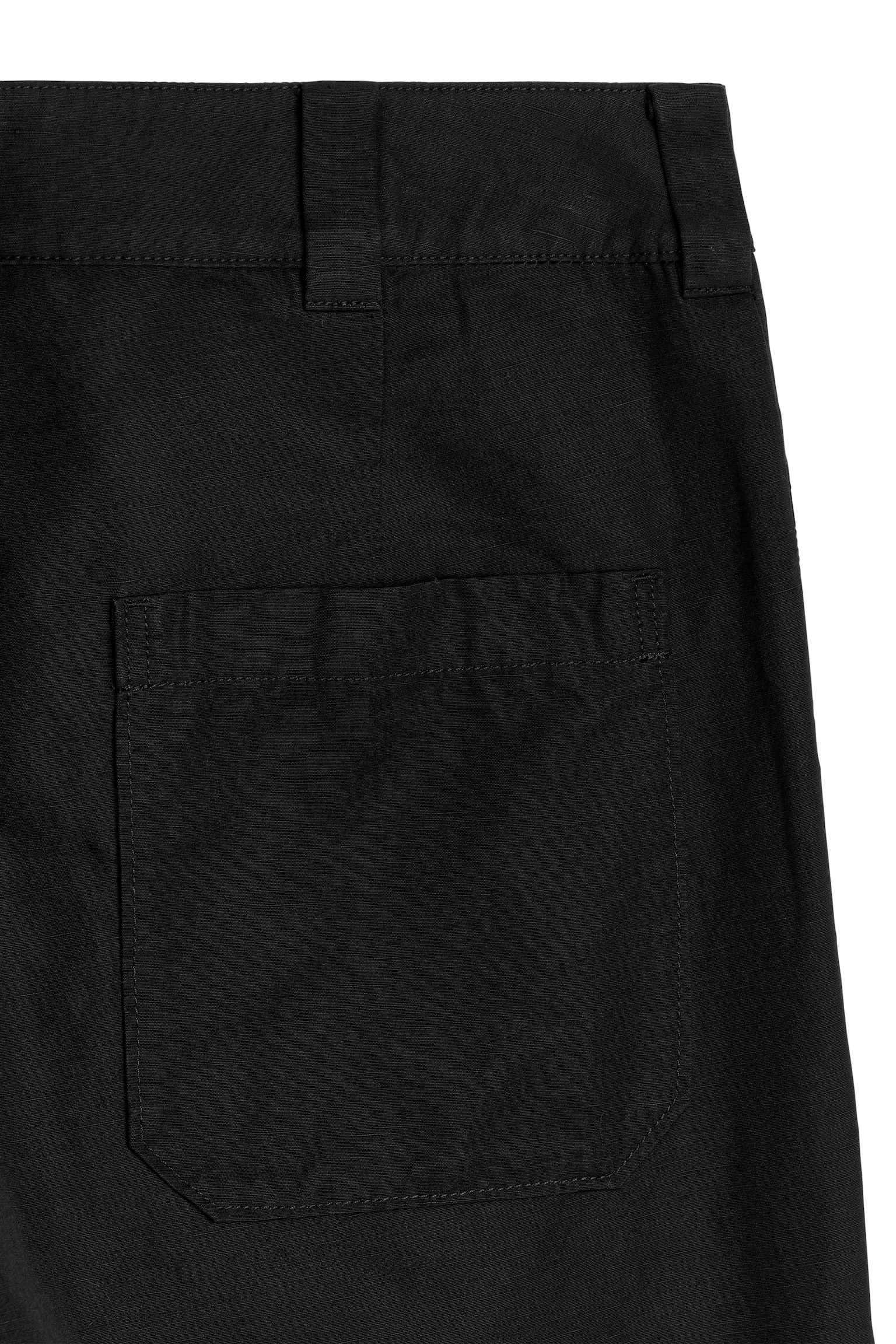 Cotton-Linen Trousers - Black - 5