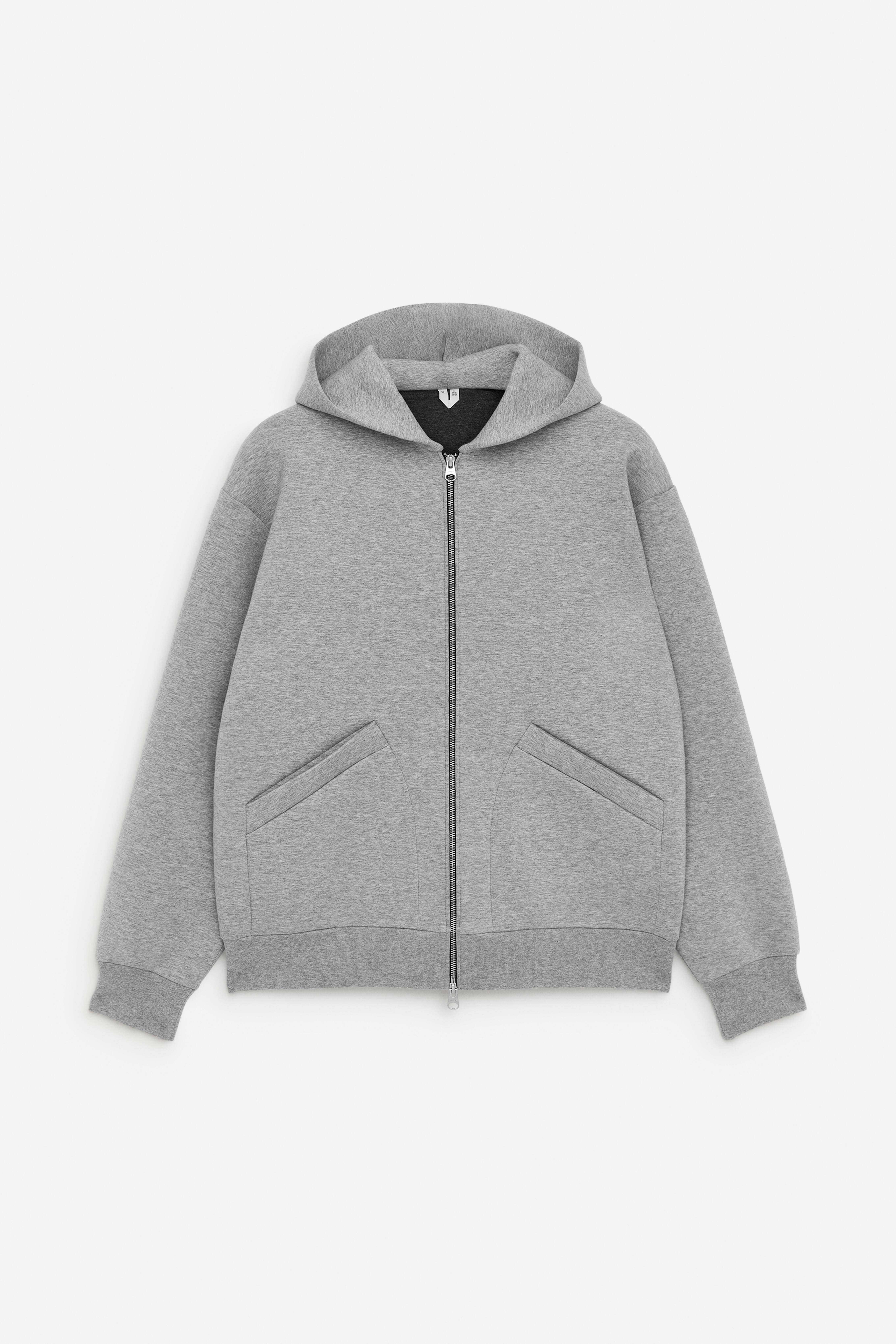 Scuba Zip Hoodie - Grey Melange/Dark Blue