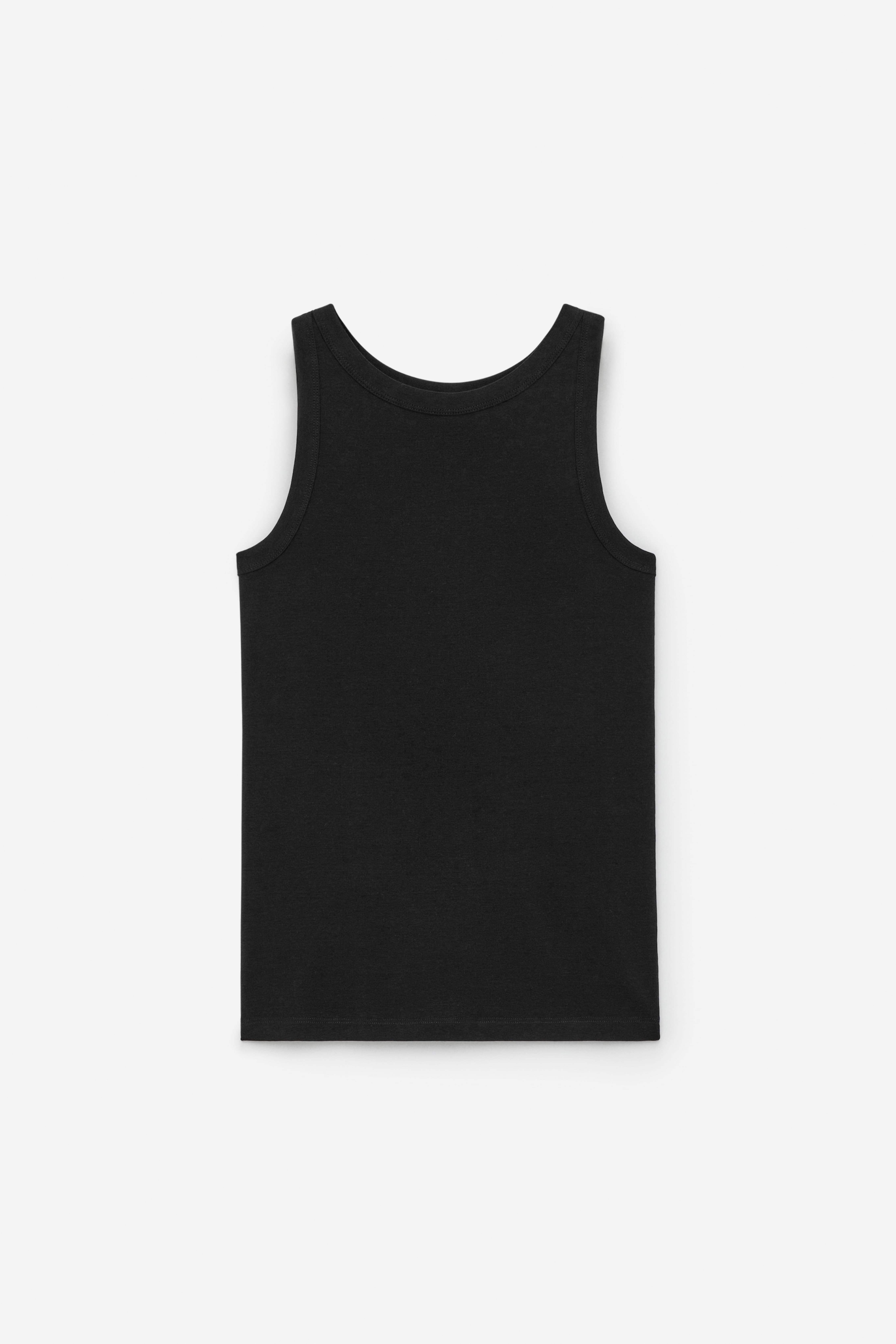 Geripptes Tanktop - Schwarz/Grau/Weiß