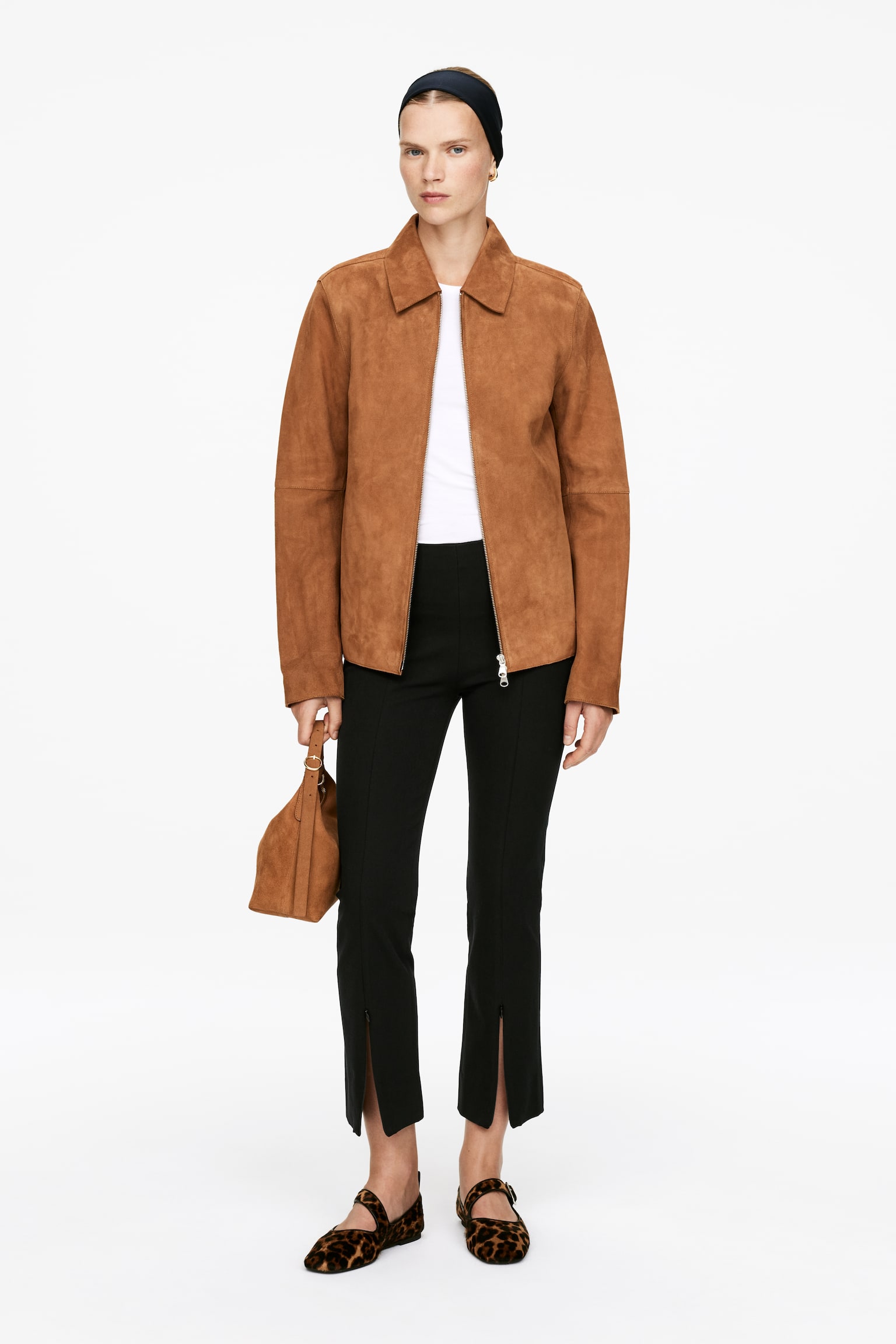 Hose mit schmaler Passform - Schwarz/Braun - 1