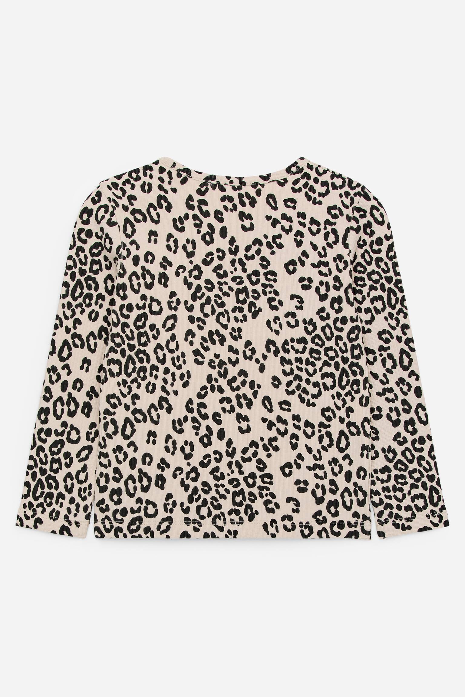 Ribbad topp - Beige/svart - 3