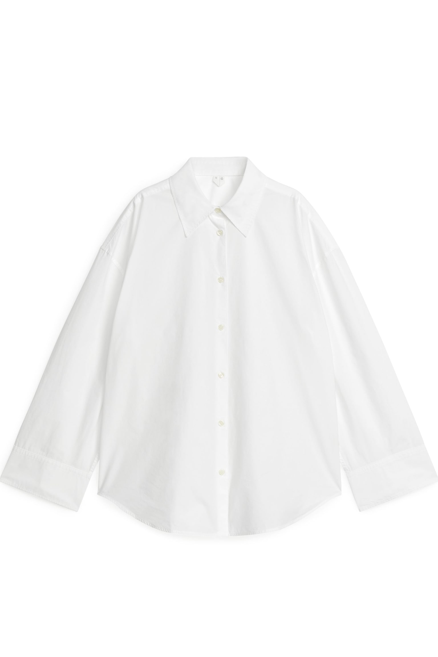 Relaxed Poplin Shirt - White - 1