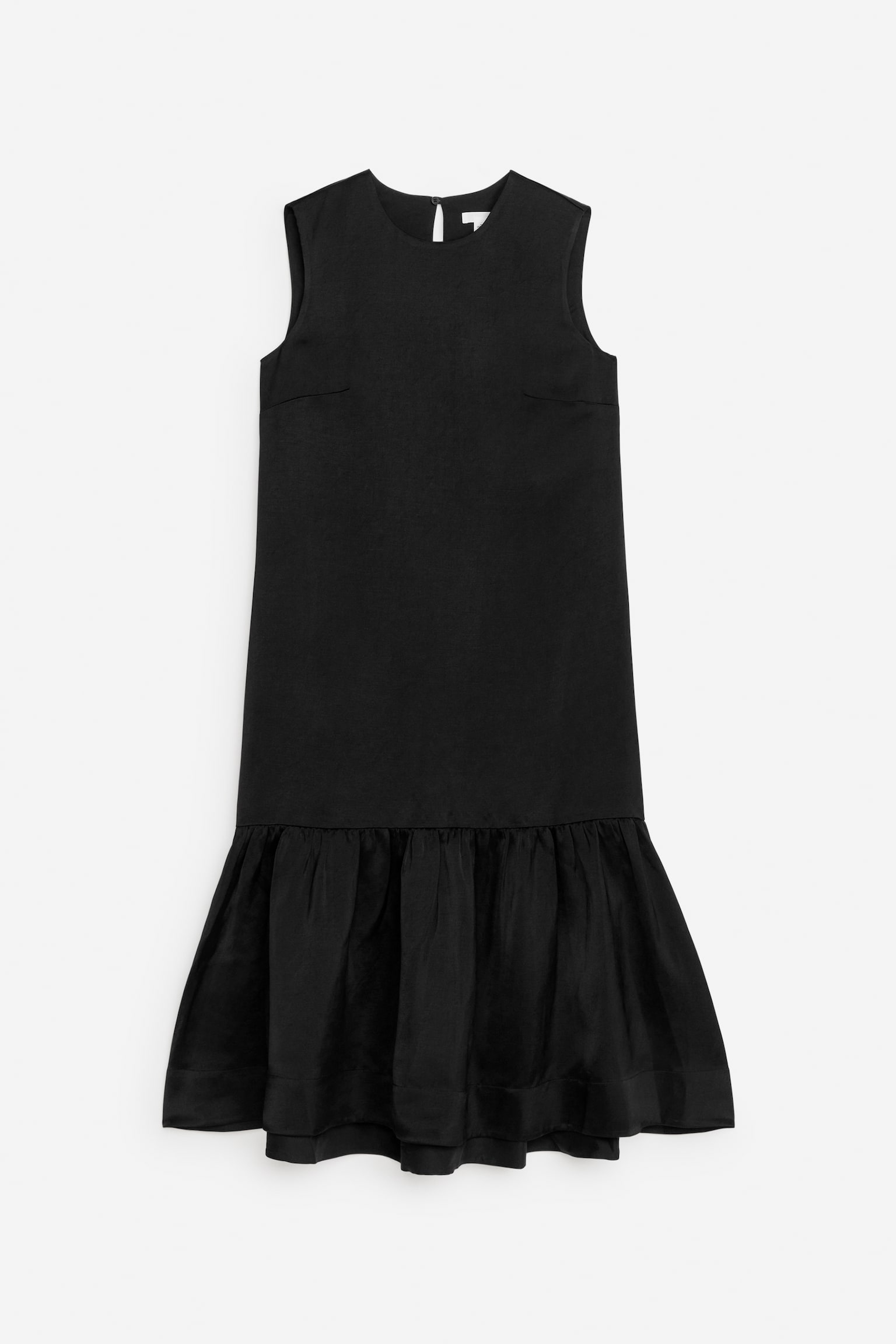 Kleid mit Volantsaum - Schwarz